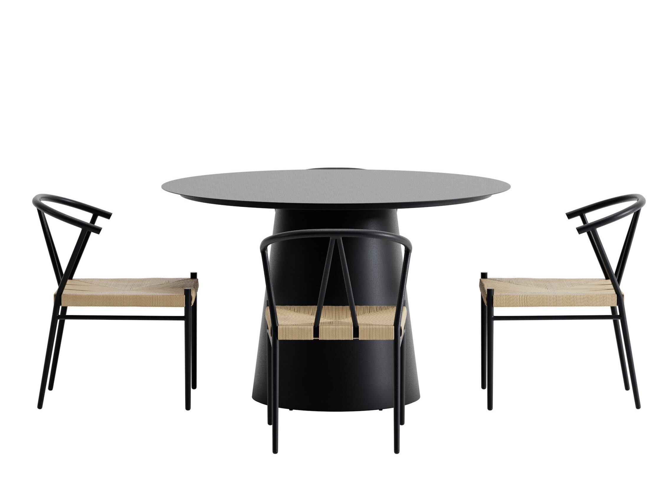 Tisch und Stühle Dallas 5326 (Schwarz)