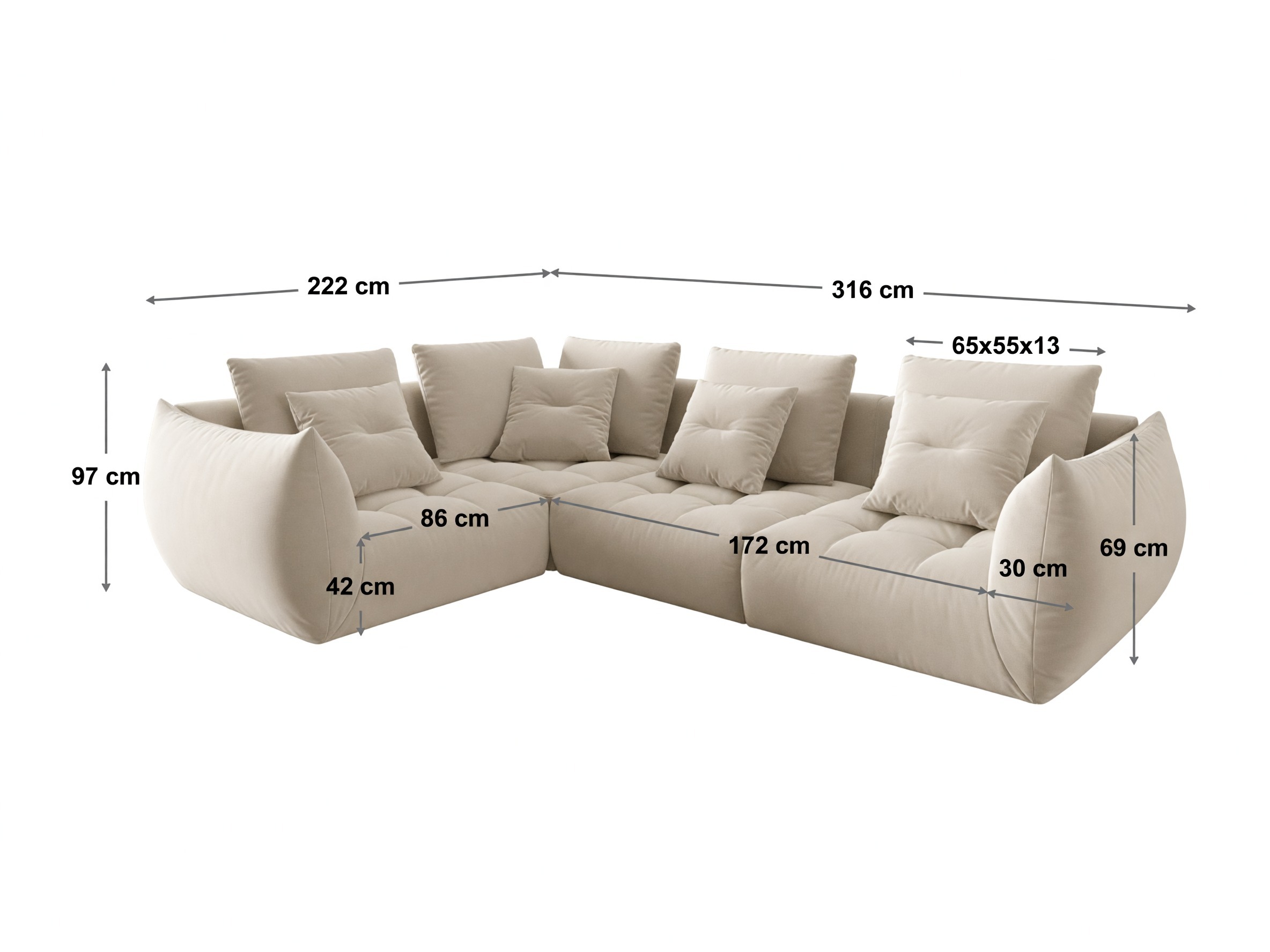 Modulares Ecksofa Benorli 105 (Wind 77)