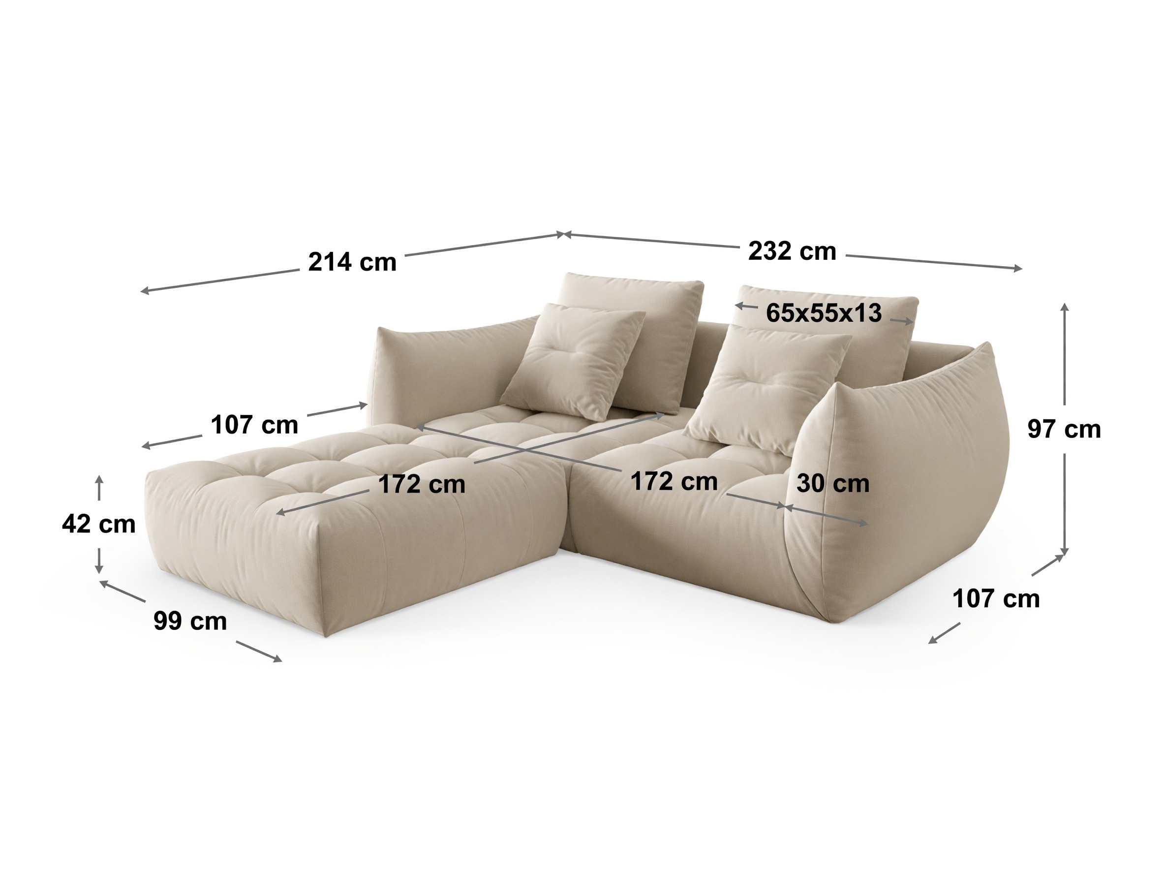Modulares Ecksofa Benorli 102 (Casino Sand)
