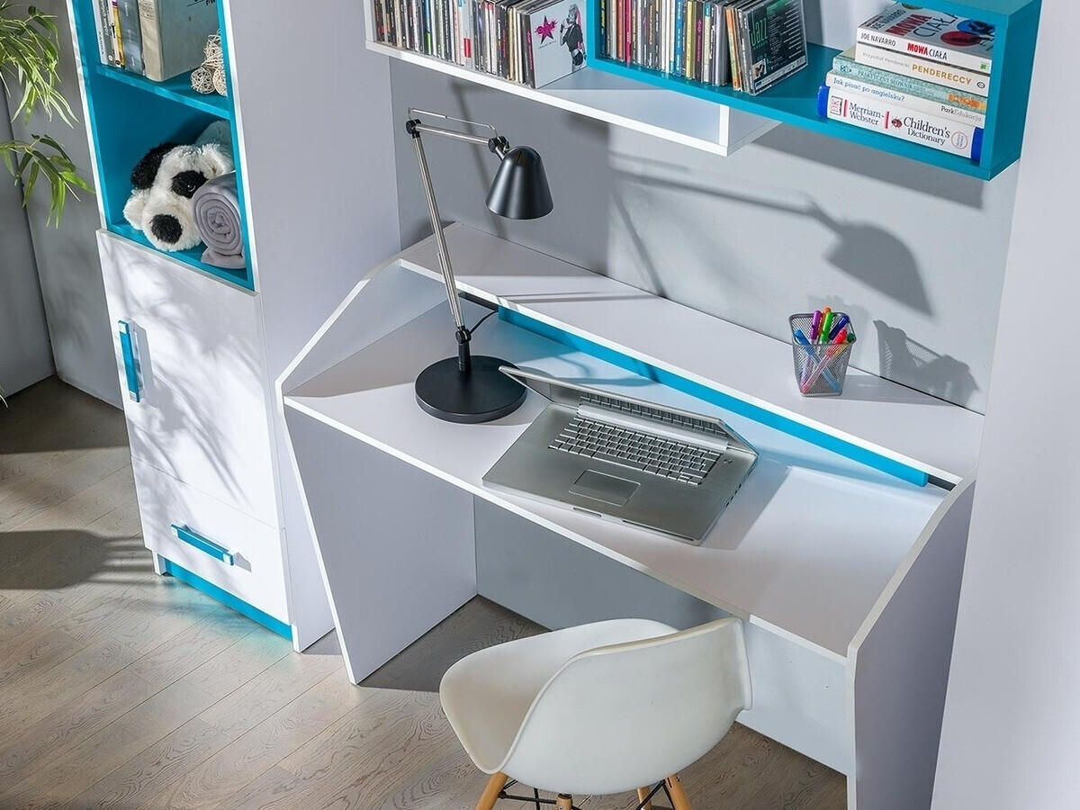 Bürotisch Lorlare 103 (Weiss + Grau)