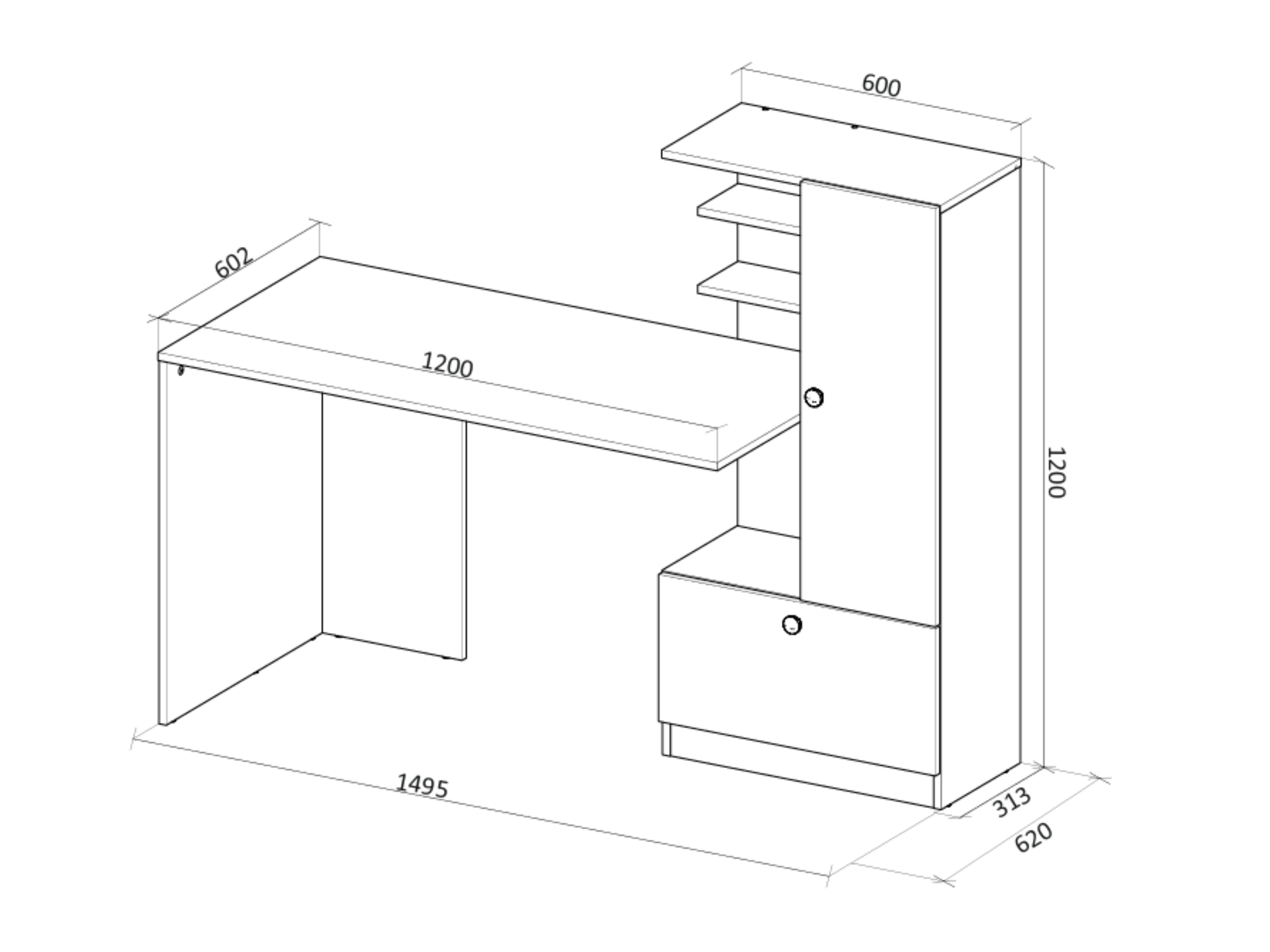 Bürotisch Houston 2148 (Weiss)