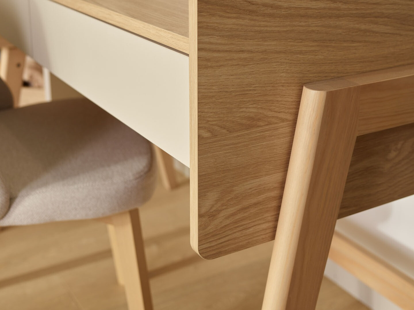 Bürotisch Velrome 111 (Eichenholzoptik + Beige)