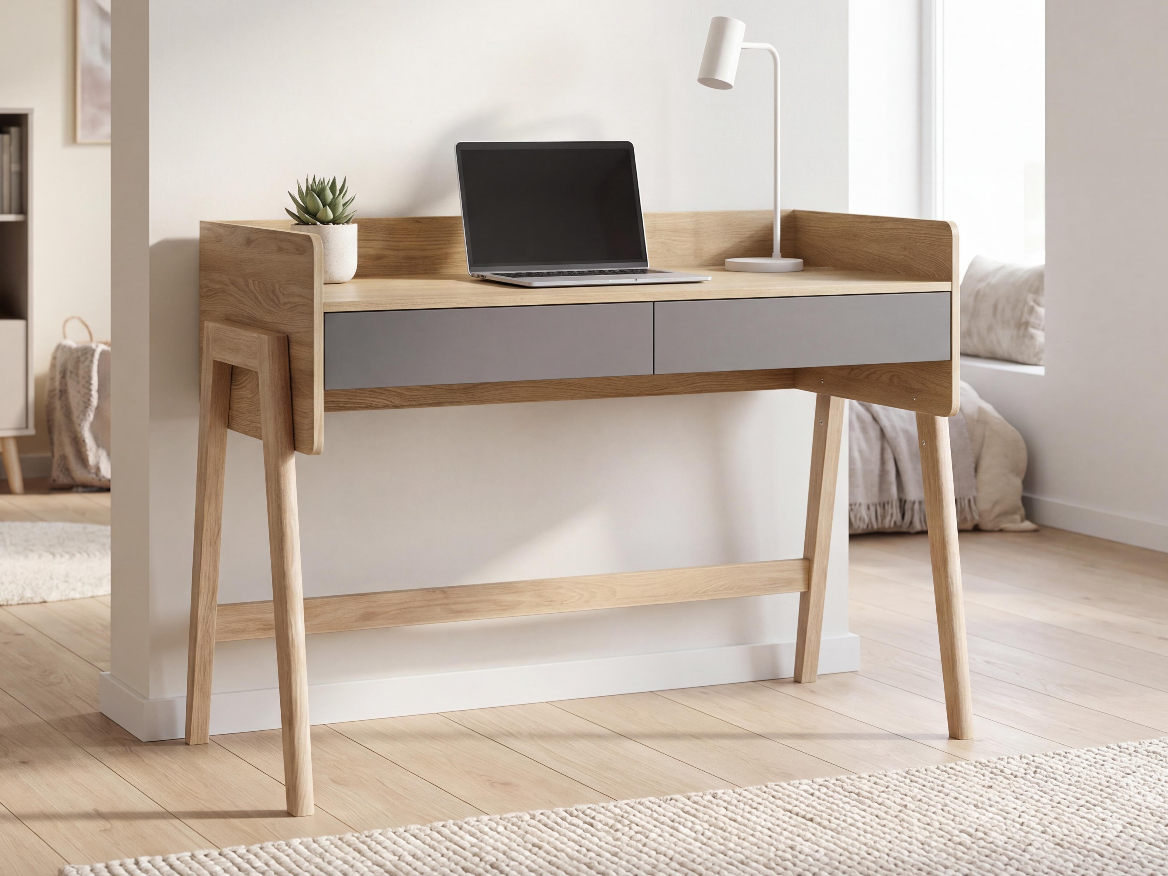 Bürotisch Velrome 111 (Eichenholzoptik + Graphit)