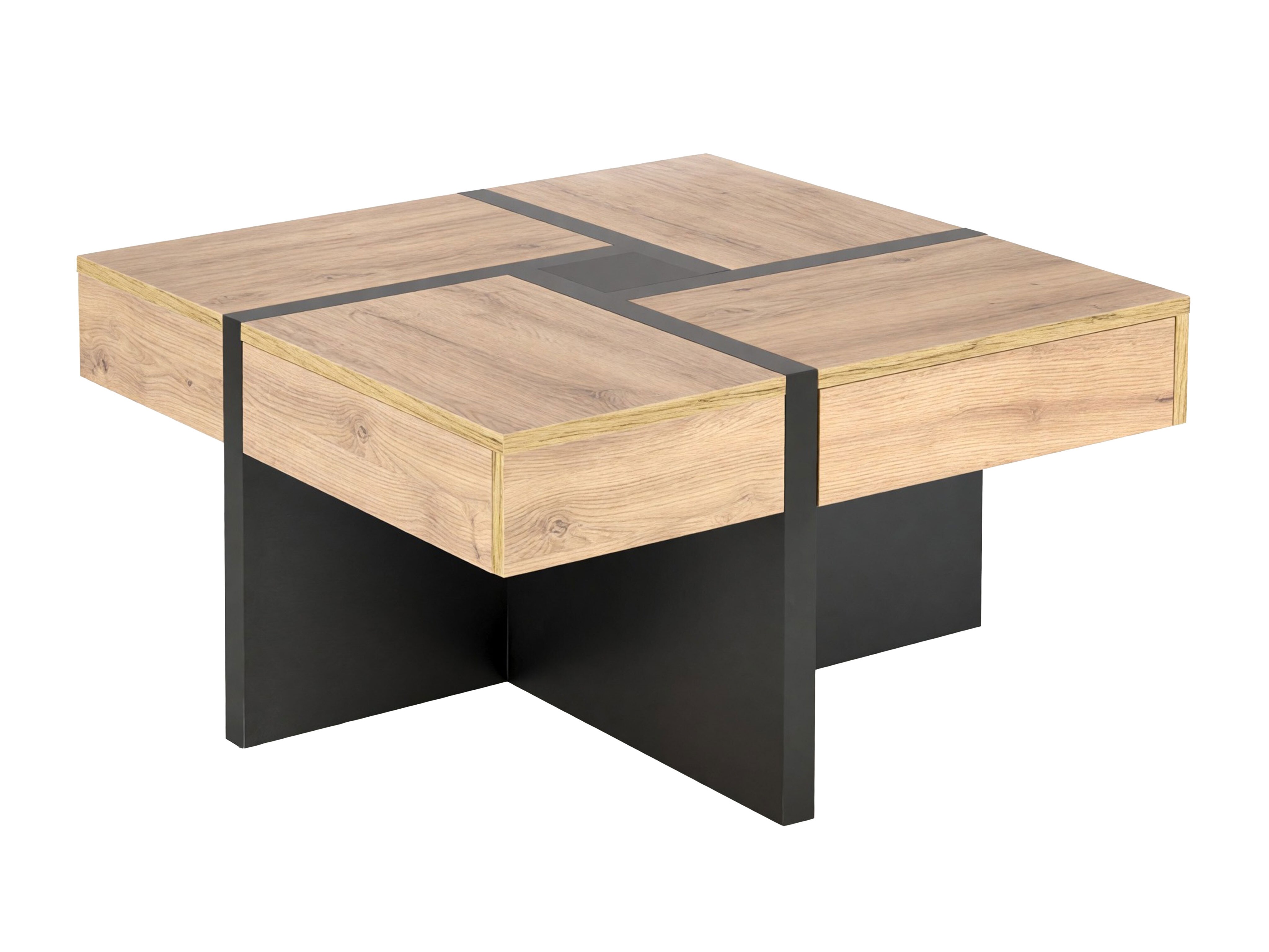 Couchtisch Houston 1698 (Craft eichenholzoptik + Schwarz)