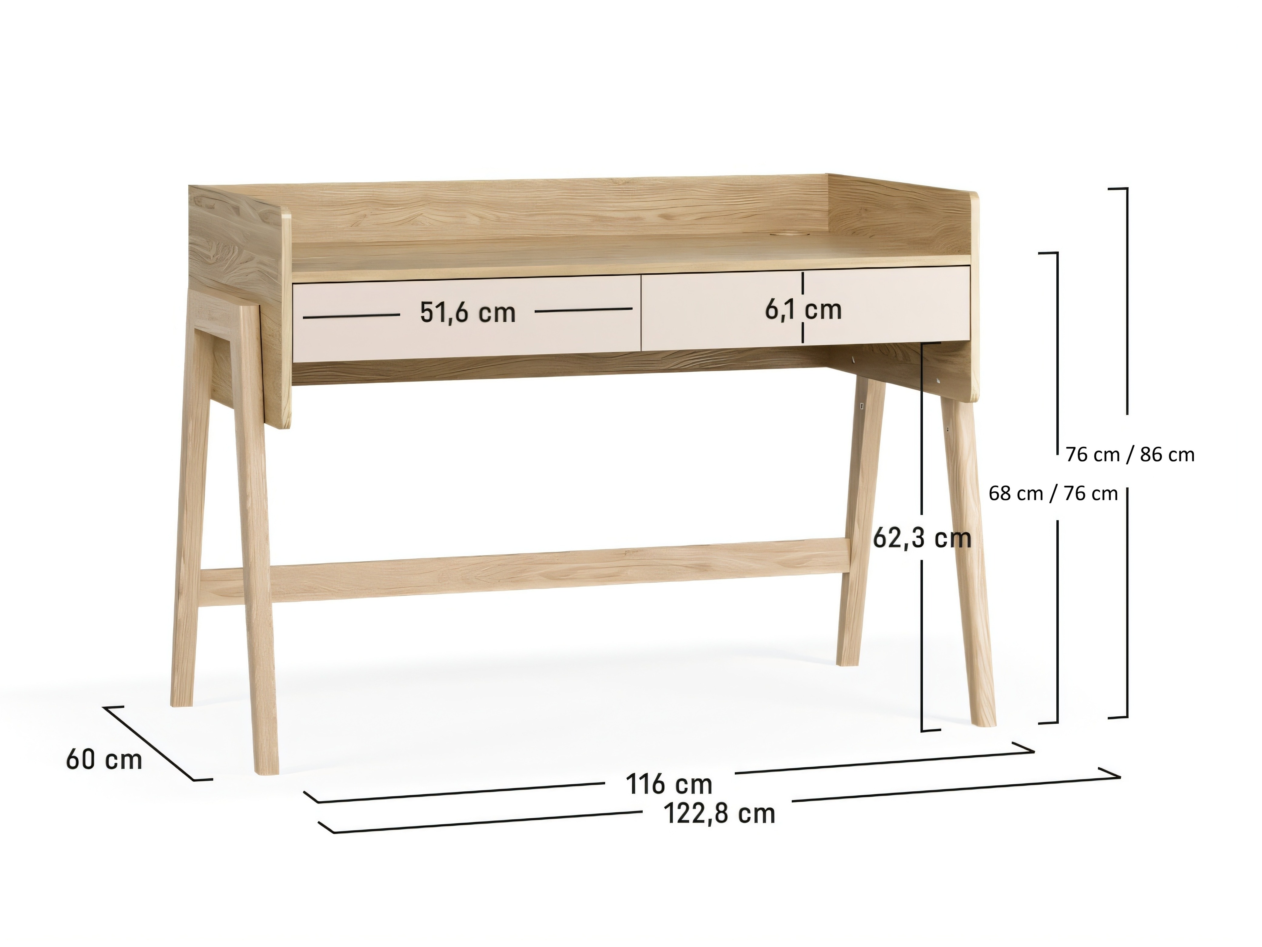 Bürotisch Velrome 111 (Eichenholzoptik + Graphit)