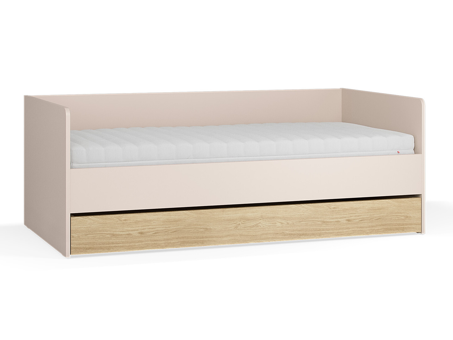 Bett Velrome 112 (Beige + Eichenholzoptik)