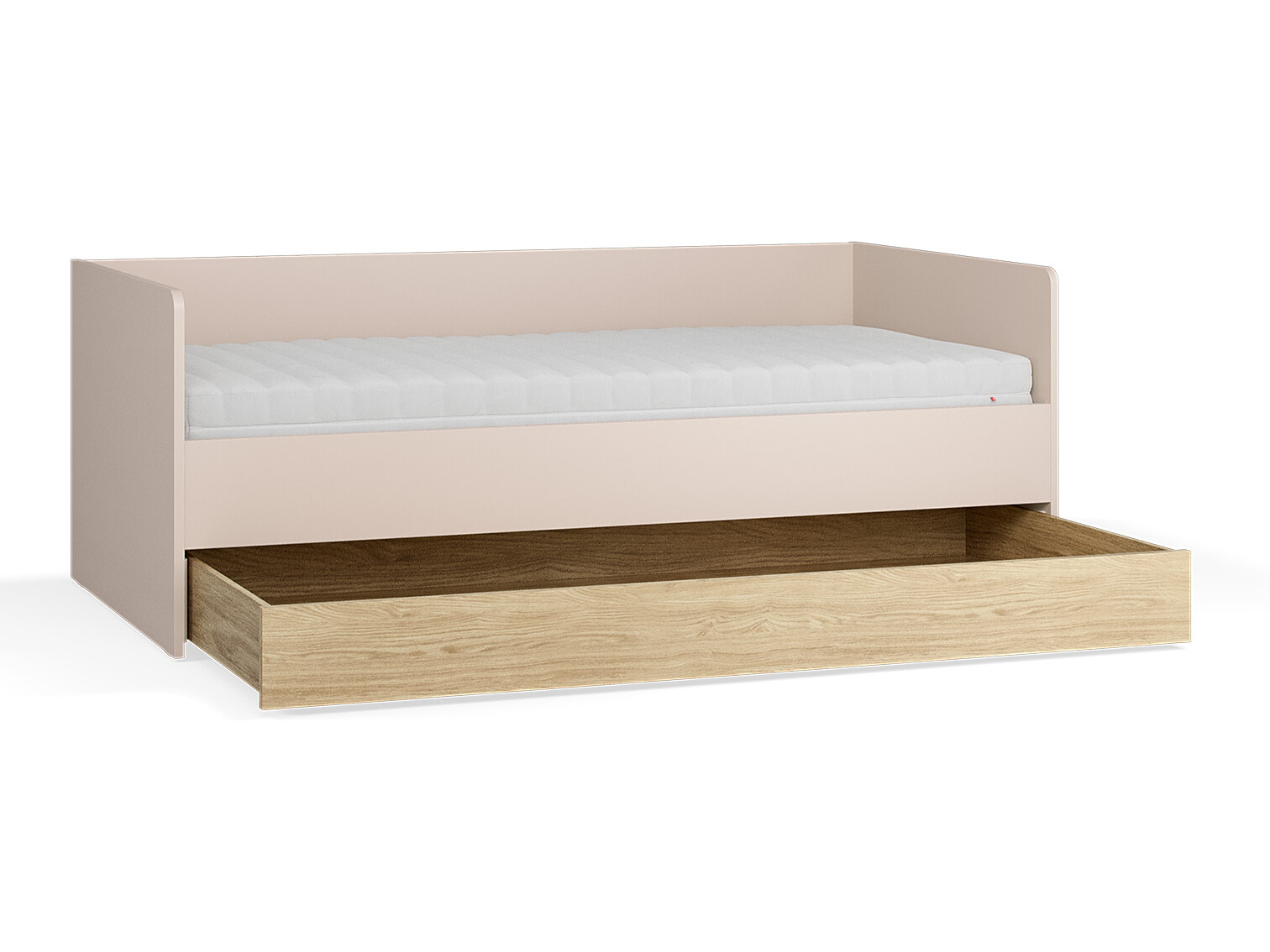 Bett Velrome 112 (Beige + Eichenholzoptik)