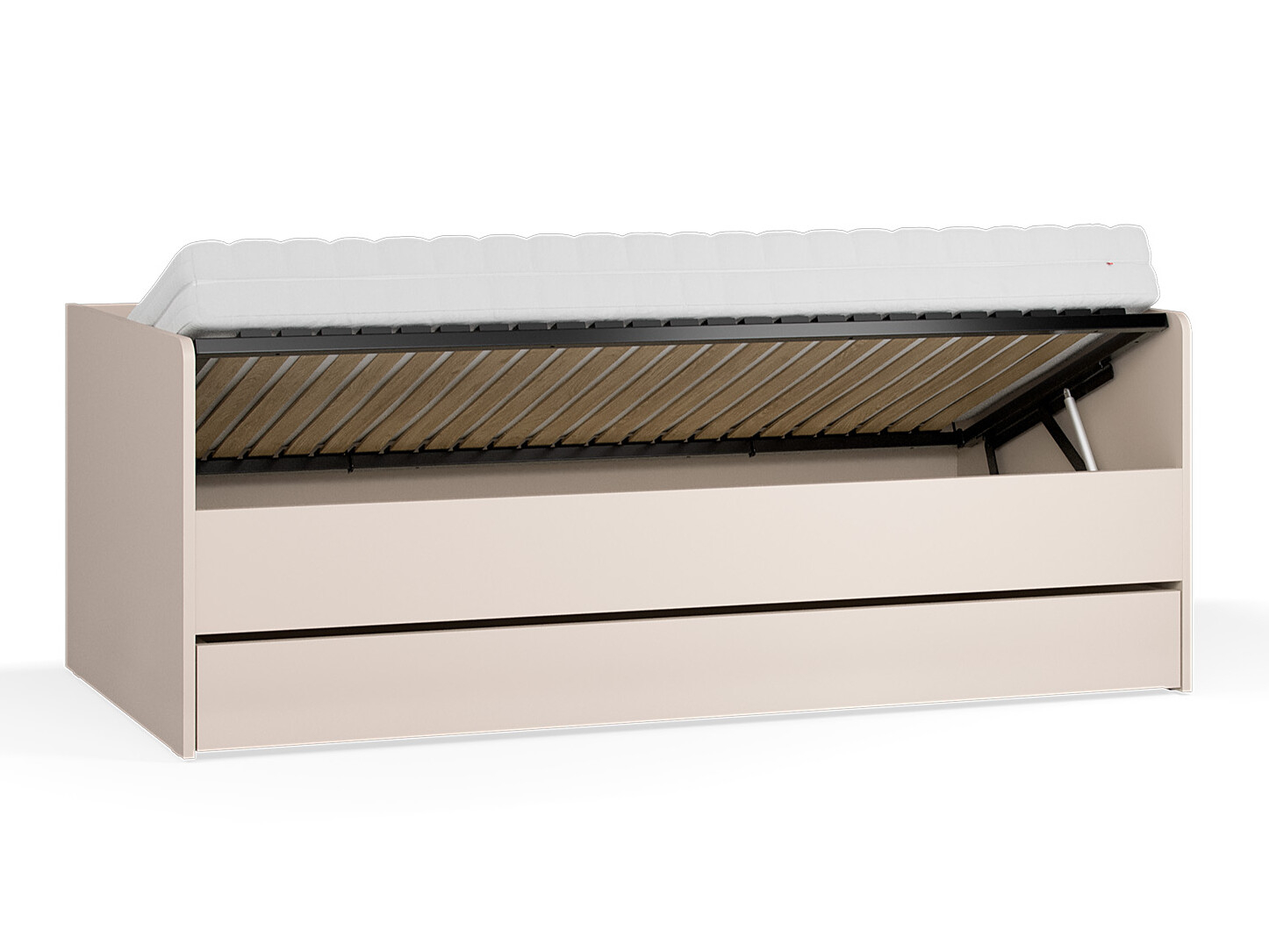 Bett Velrome 112 (Beige + Eichenholzoptik)