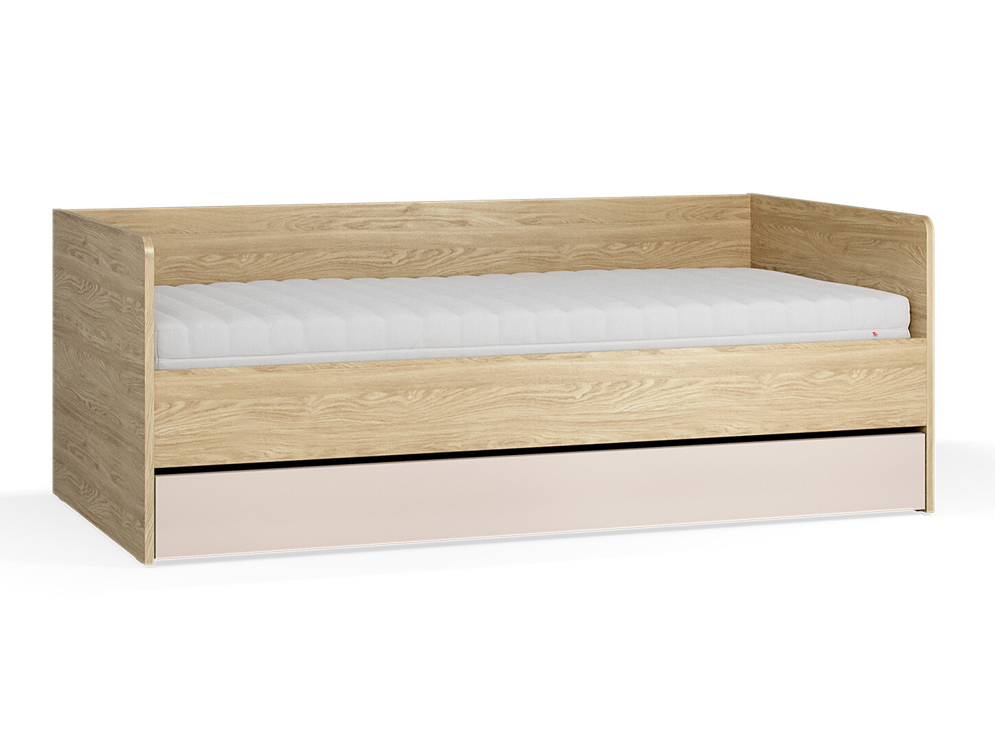 Bett Velrome 112 (Eichenholzoptik + Beige)