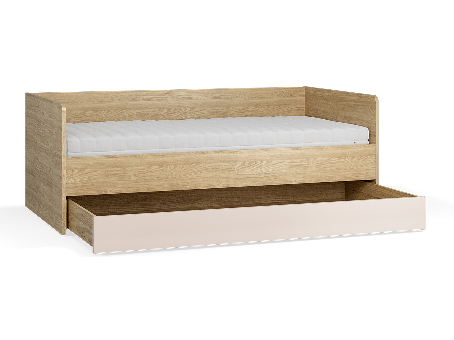 Bett Velrome 112 (Eichenholzoptik + Beige)