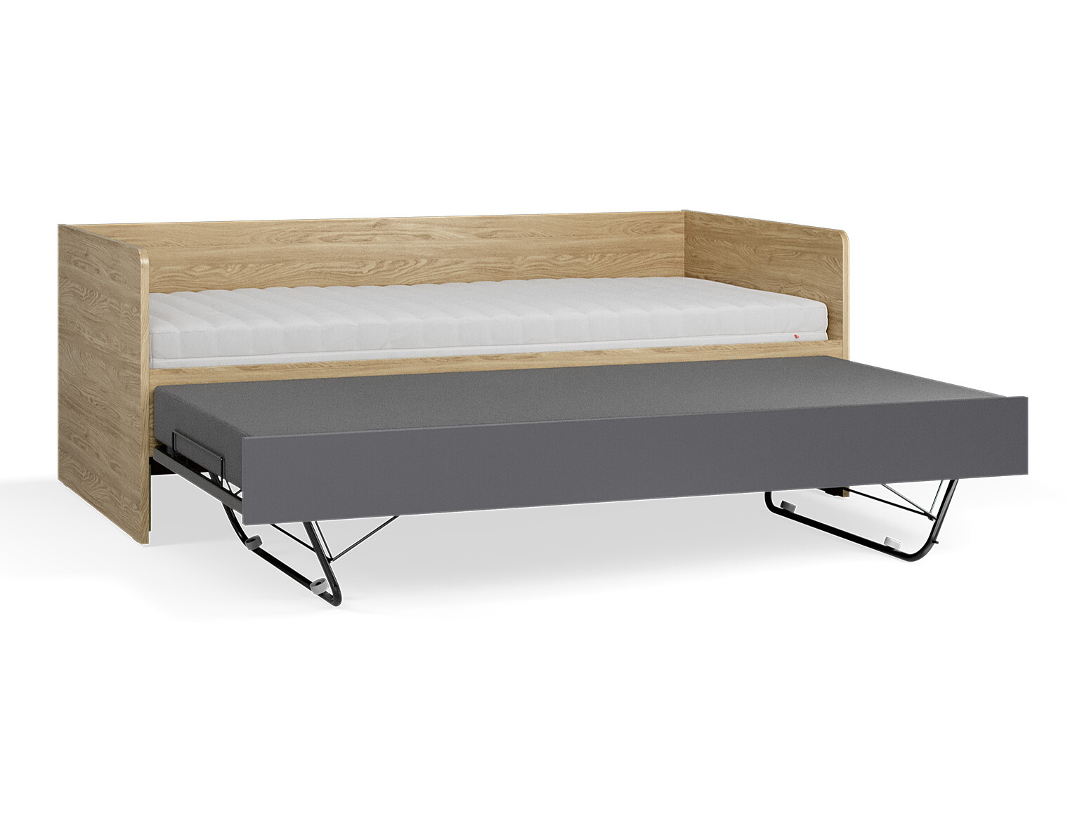 Bett Velrome 113 (Eichenholzoptik + Graphit)