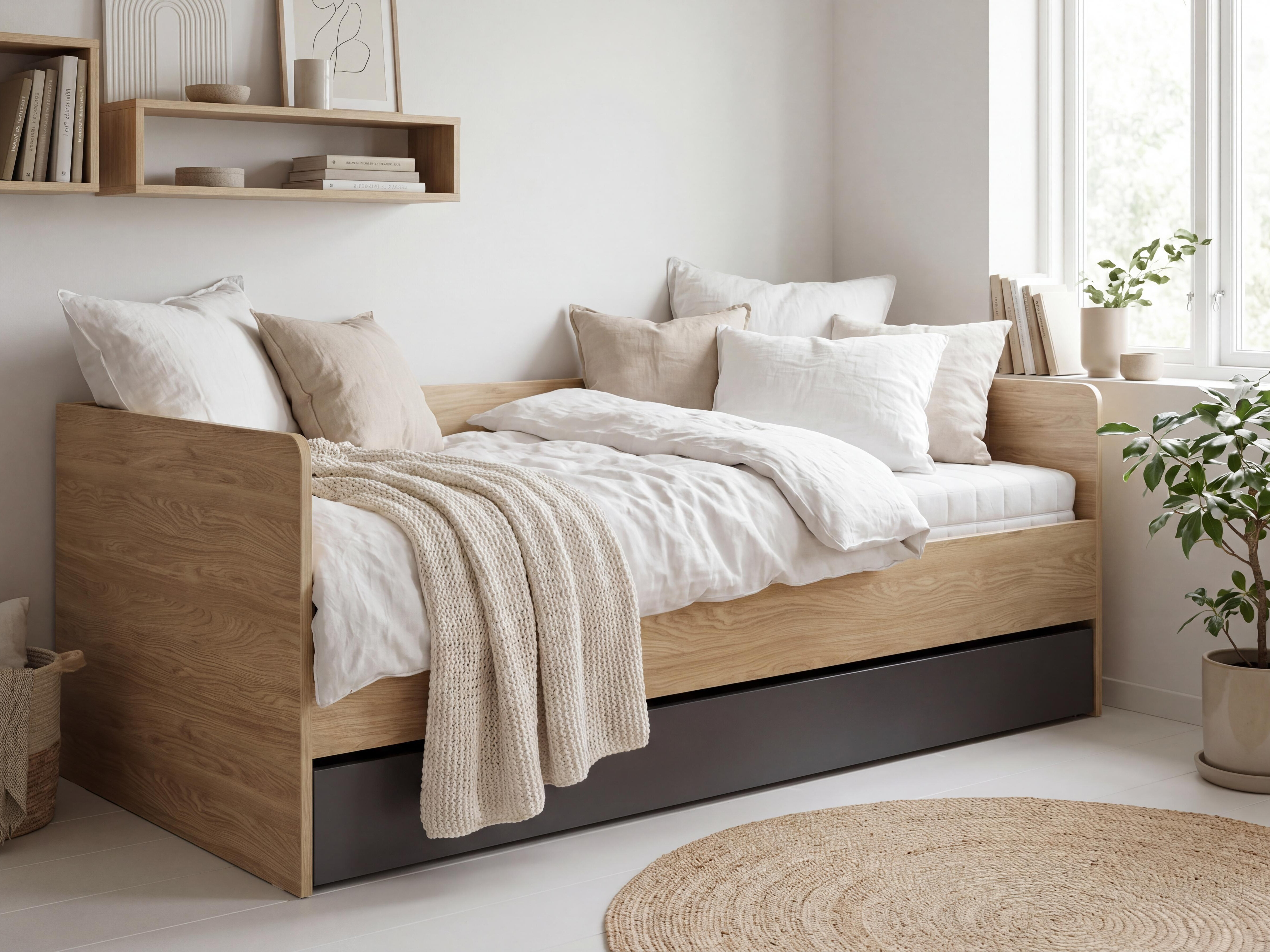 Bett Velrome 113 (Eichenholzoptik + Graphit)