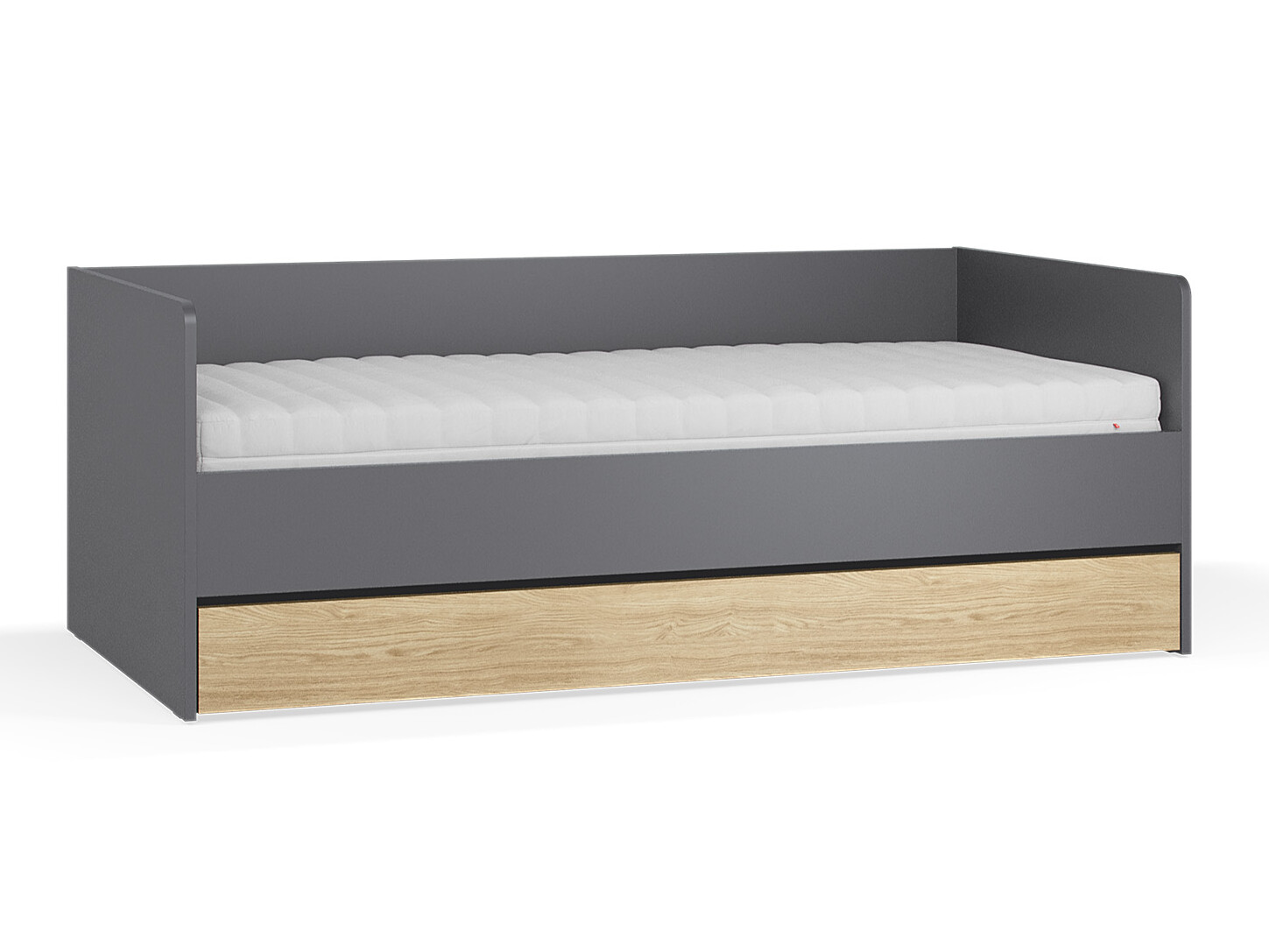 Bett Velrome 113 (Graphit + Eichenholzoptik)