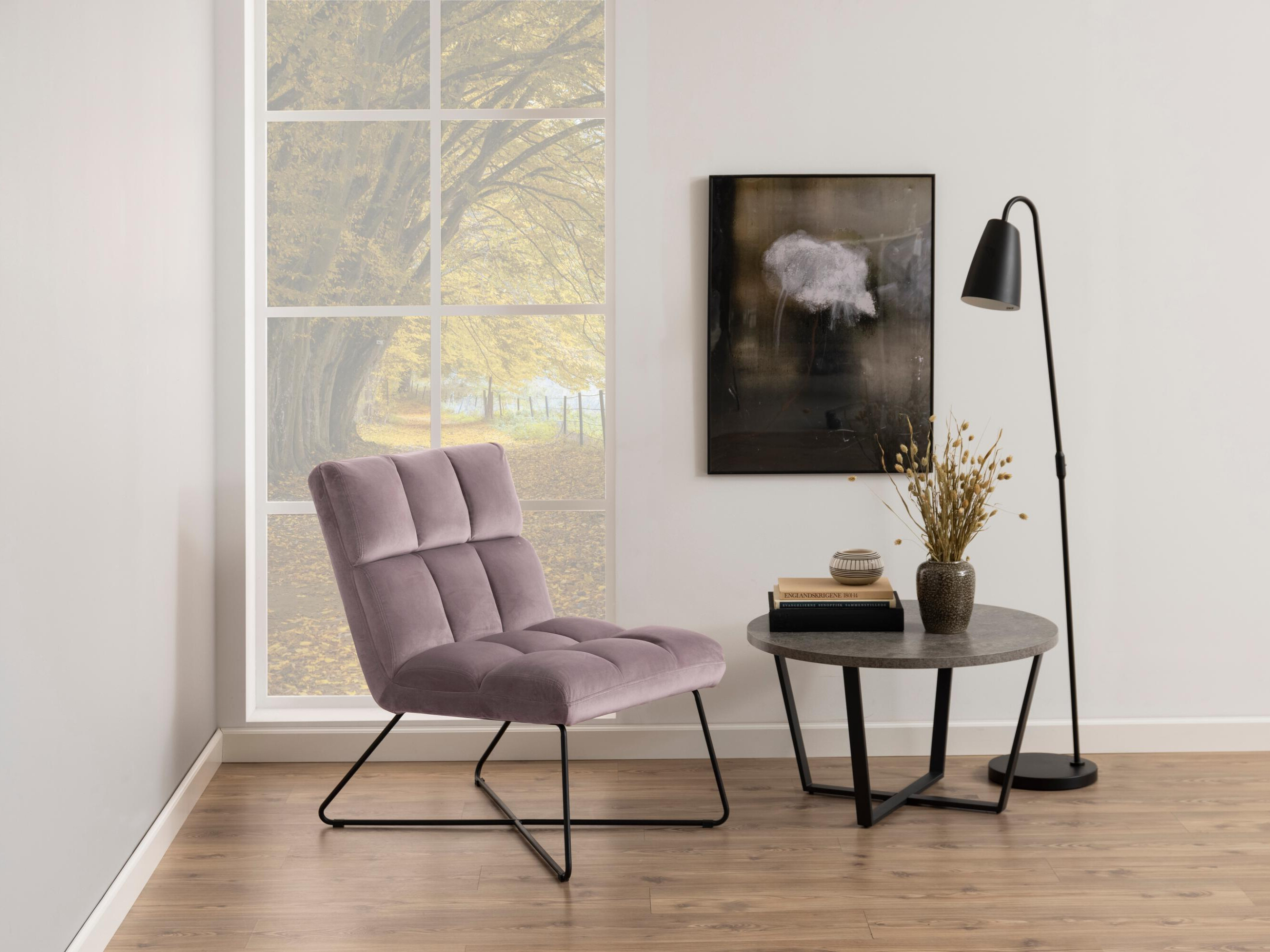 Sessel Norsica 370 (Staubig rosa + Schwarz)