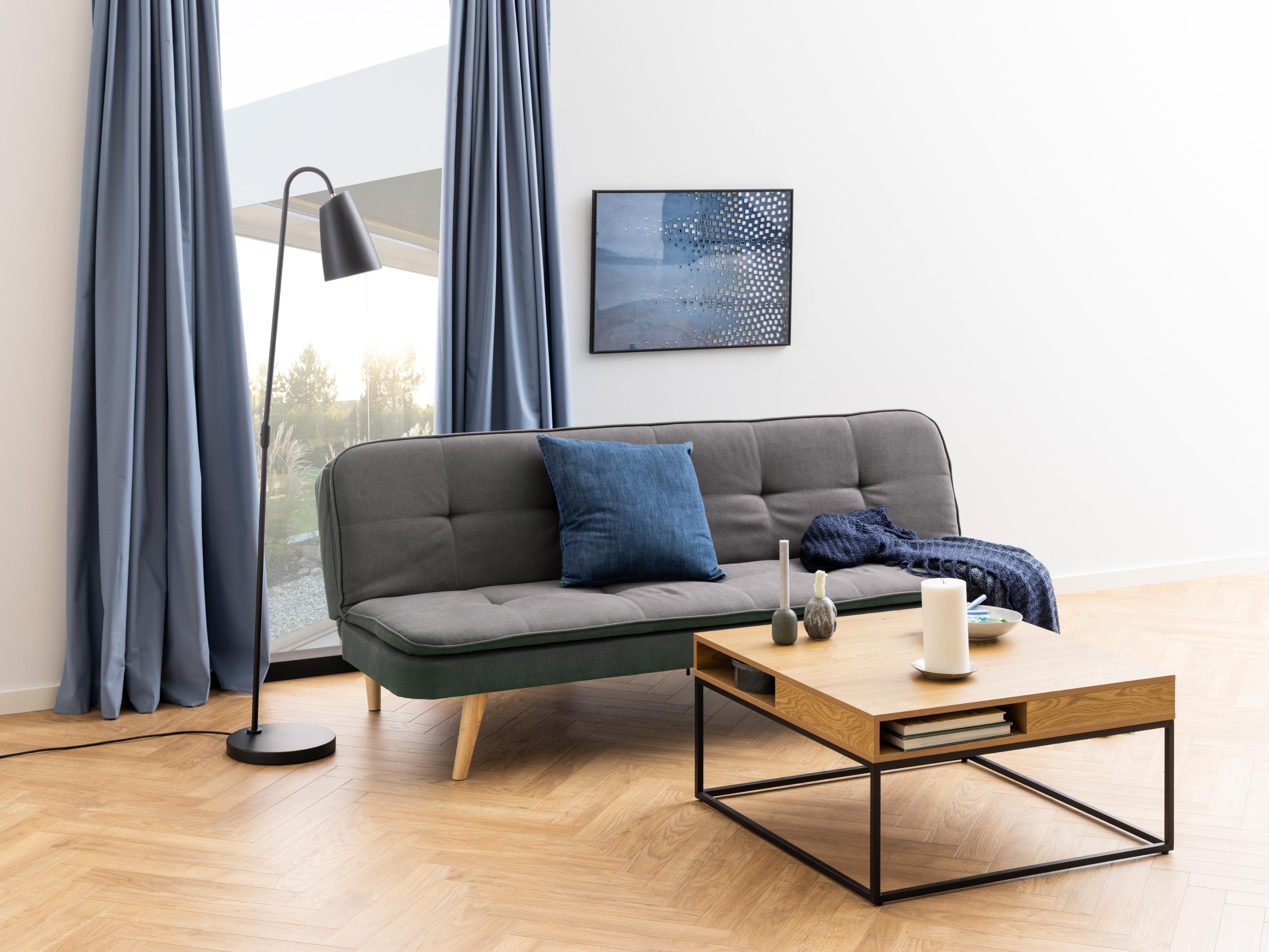 Couchtisch Norsica 477 (Wildeichenholzoptik + Schwarz)