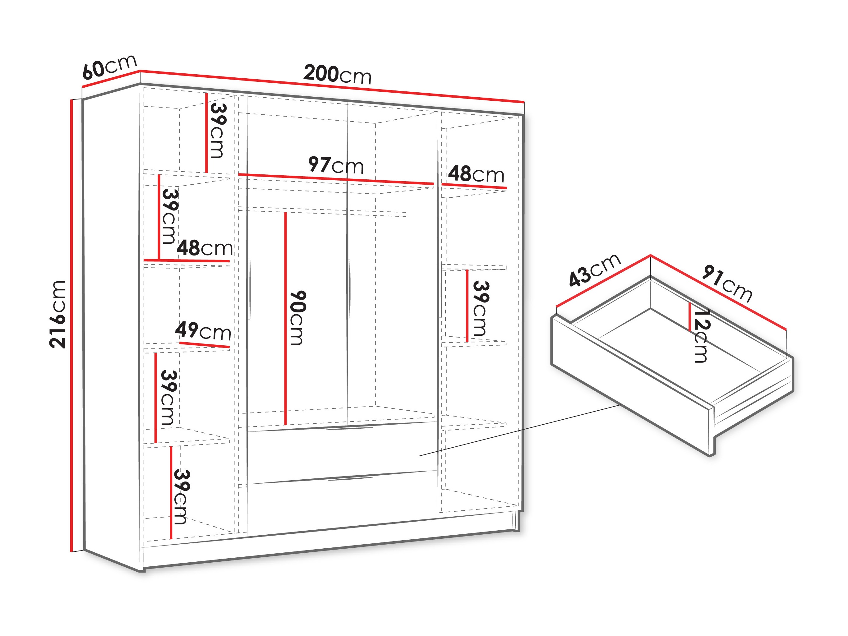 Kleiderschrank SD3149 mit beschädigter verpackung