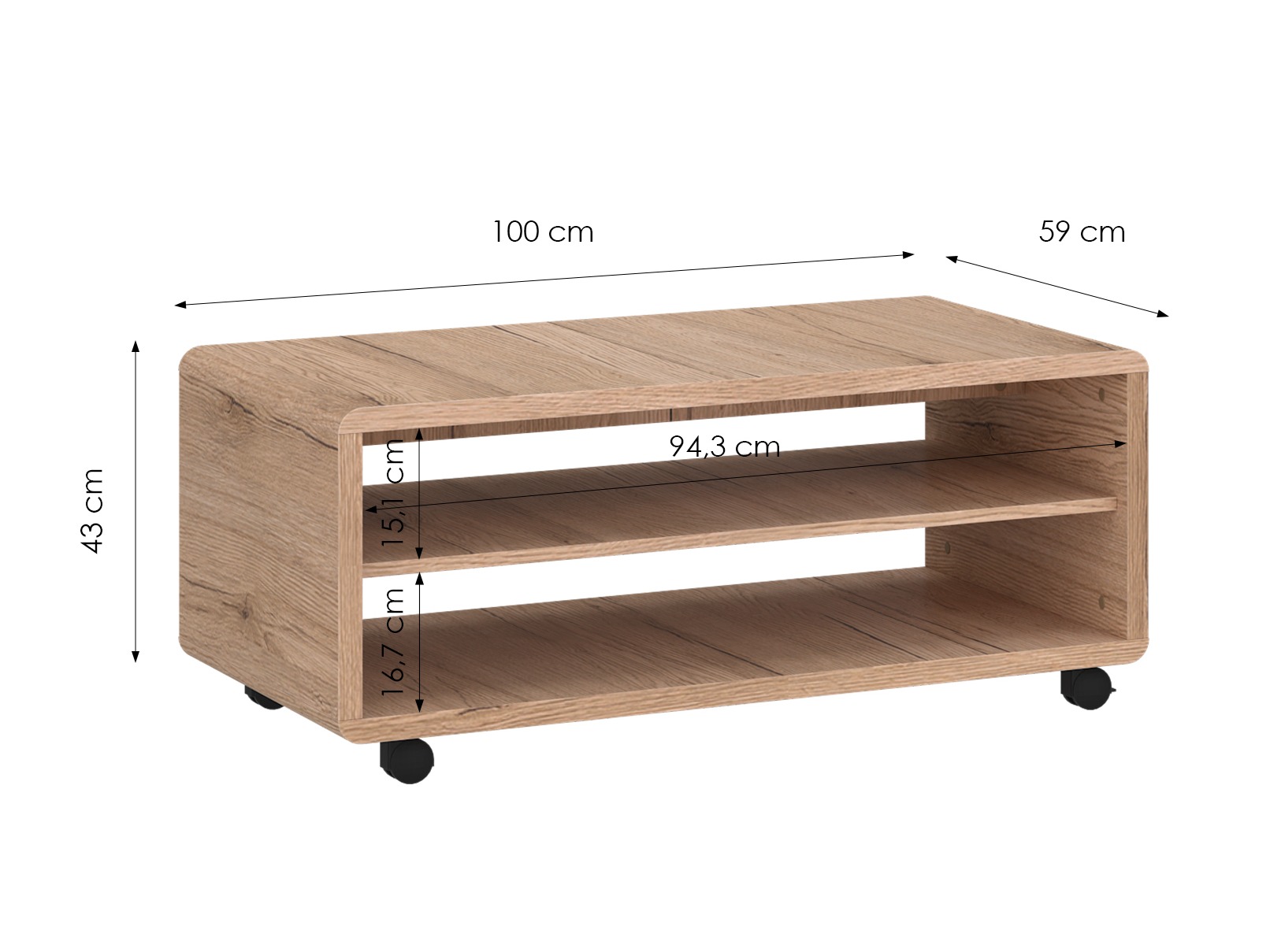 Couchtisch Ontario 239 (San Remo Eichenholzoptik)