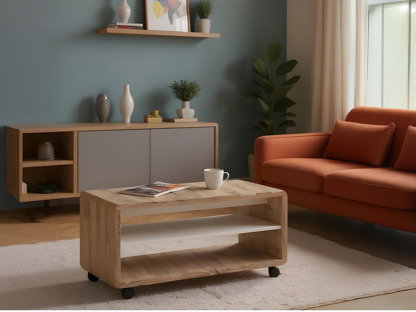 Couchtisch Ontario 239 (Sonoma eichenholz + Weiss)
