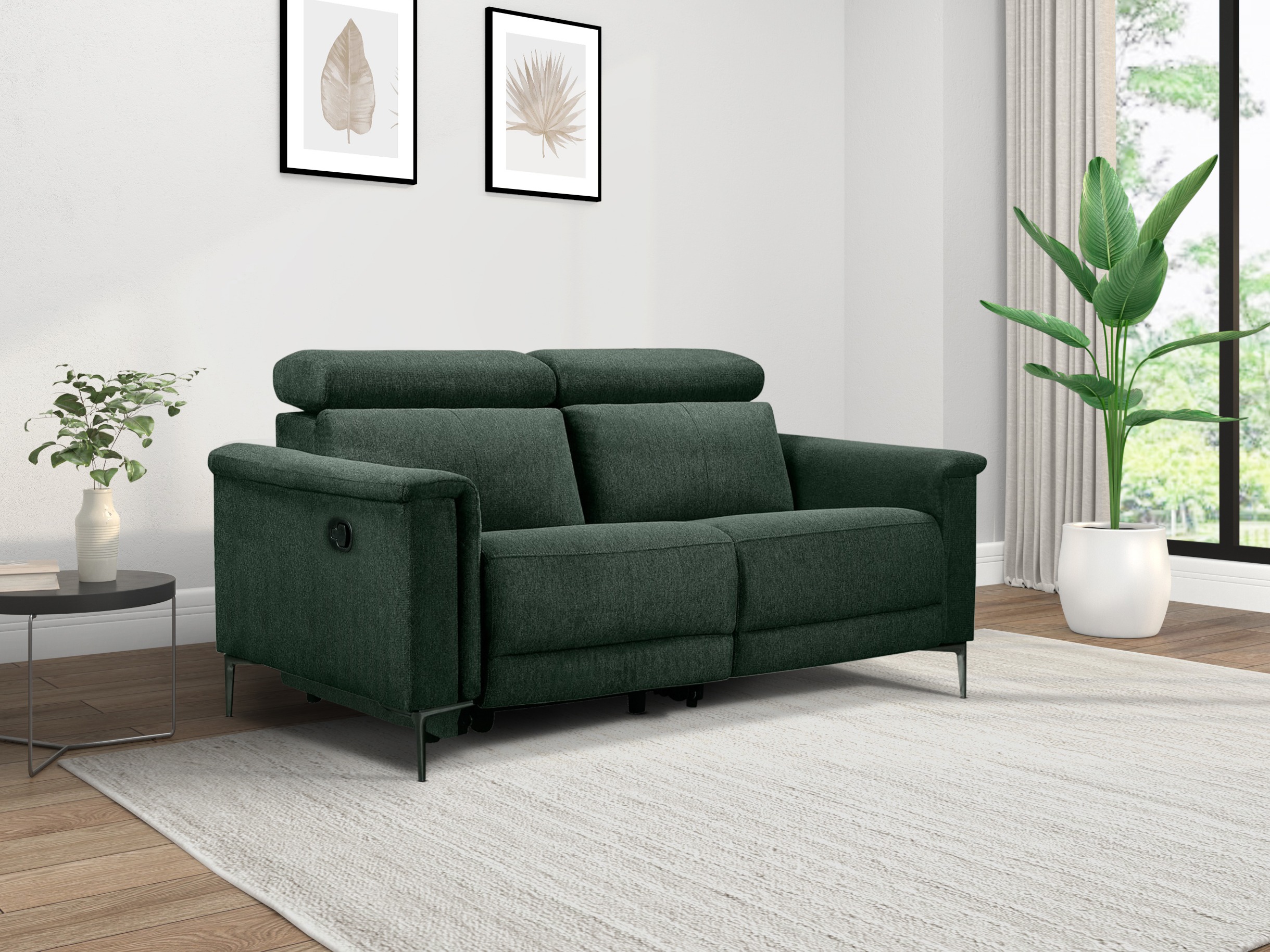 Sofa mit Liegefunktion Evamare 100 (Dunkelgrün)