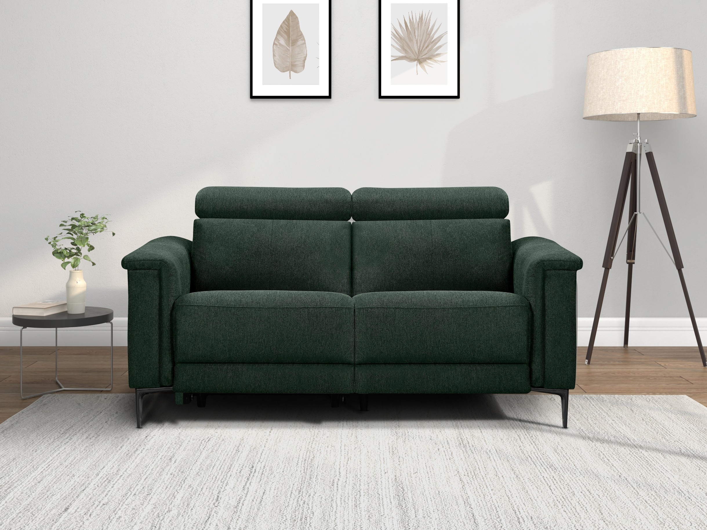 Sofa mit Liegefunktion Evamare 100 (Dunkelgrün)