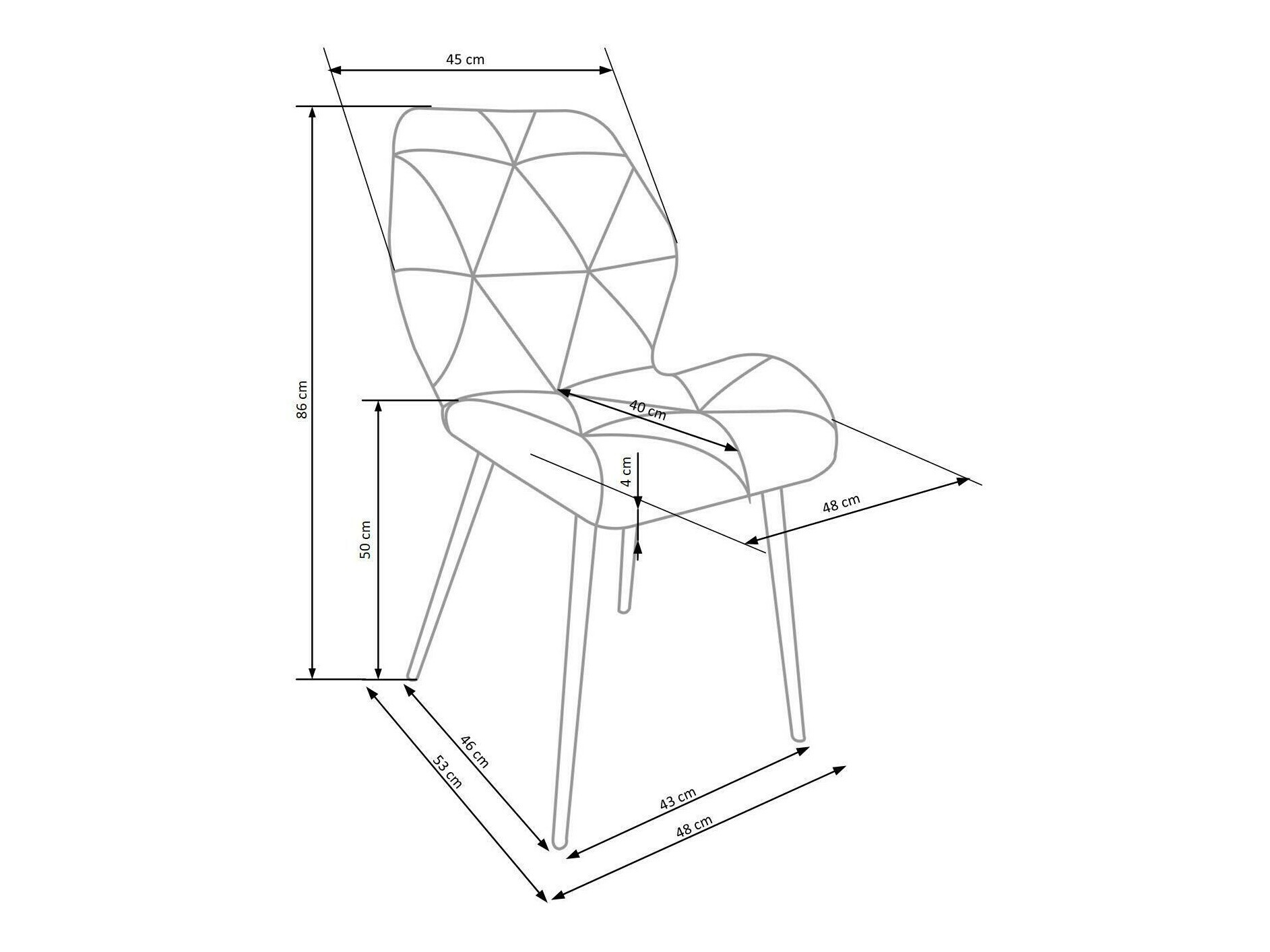 Stuhl Houston 1234 (Grau)