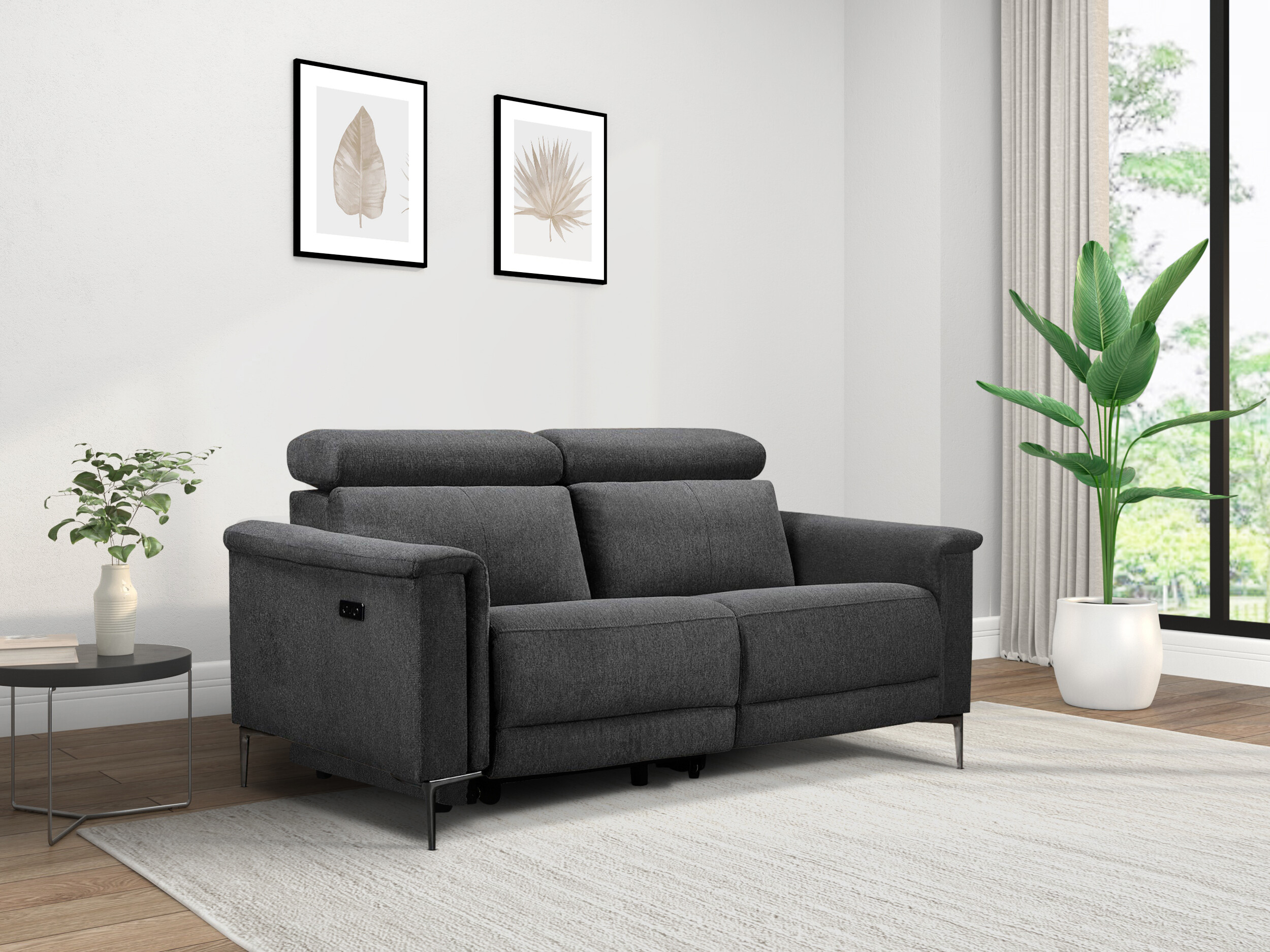 Sofa mit Liegefunktion Evamare 107 (Anthrazit)