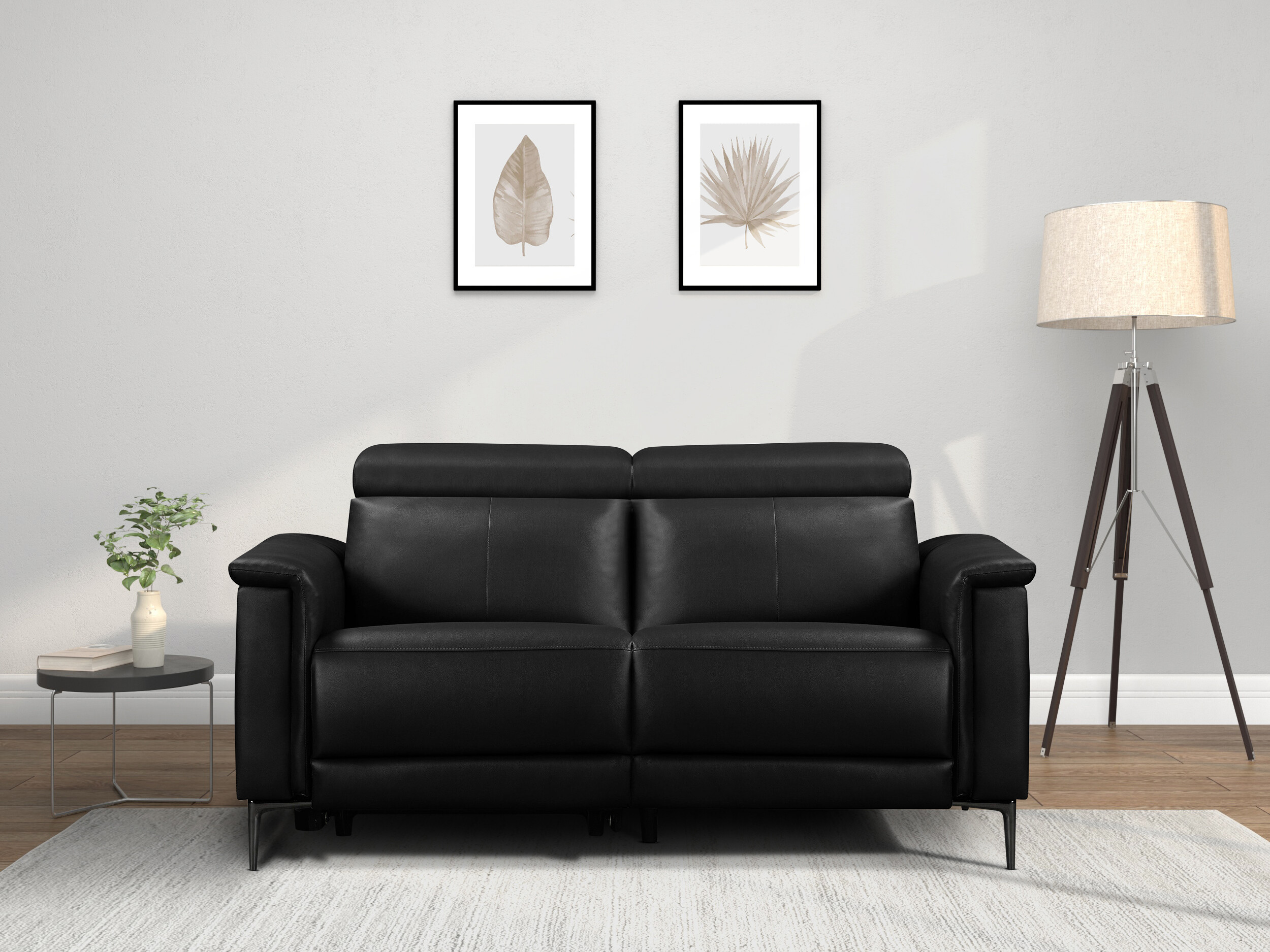 Sofa mit Liegefunktion Evamare 107 (Schwarz)
