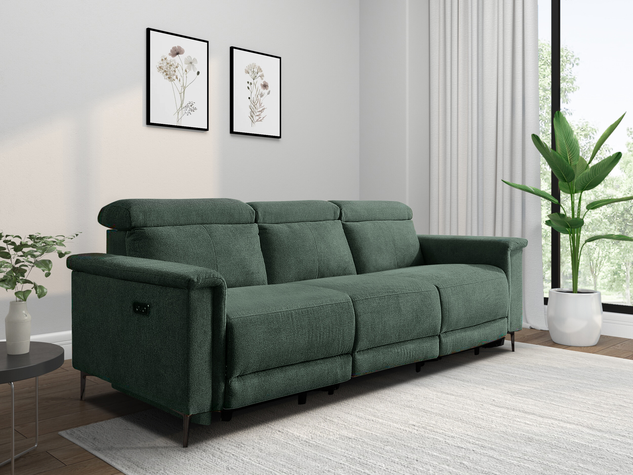Sofa mit Liegefunktion Denton 1497 (Dunkelgrün)