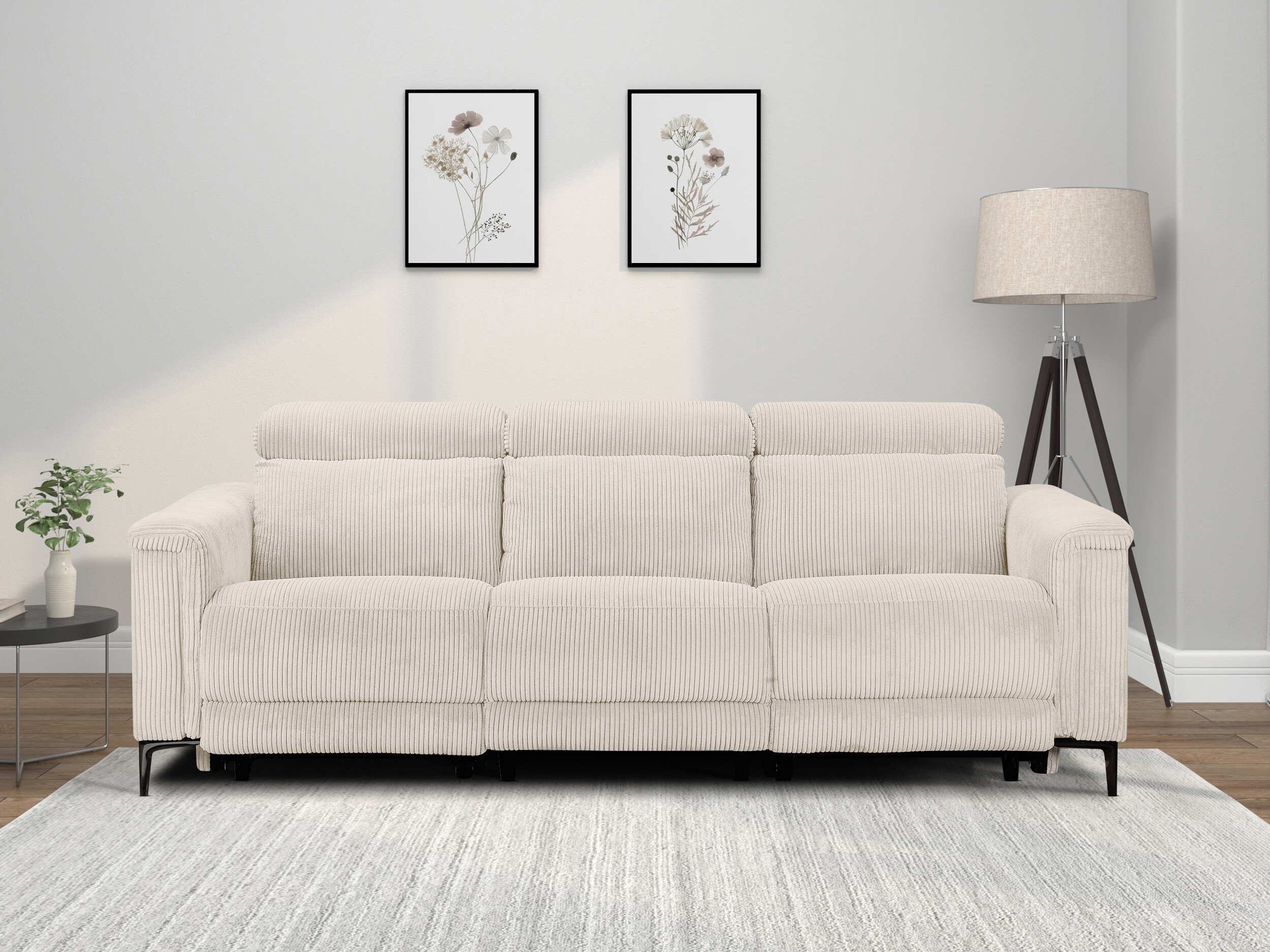 Sofa mit Liegefunktion Evamare 103 (Cremefarben)