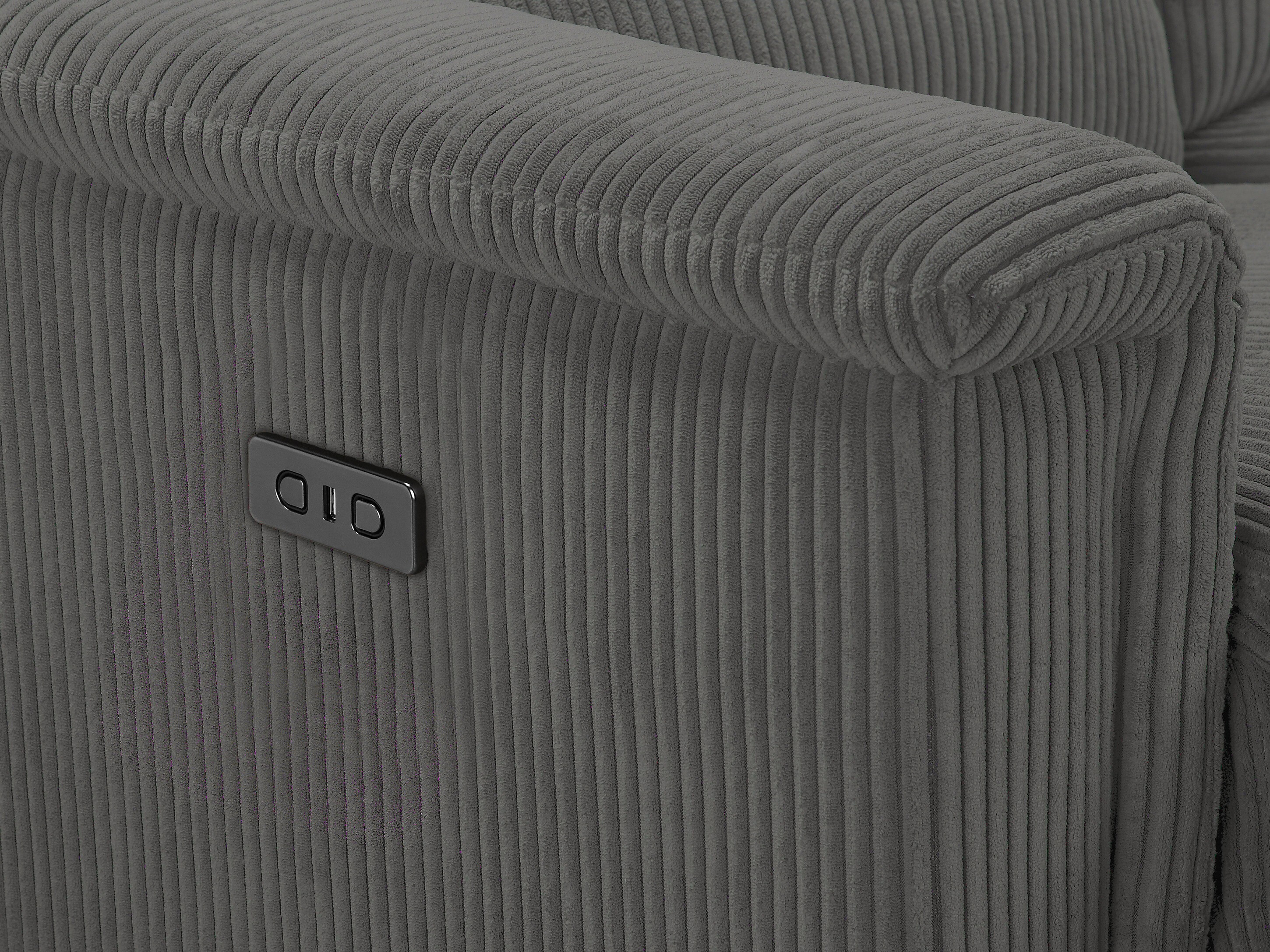 Sofa mit Liegefunktion Evamare 103 (Dunkelgrau)