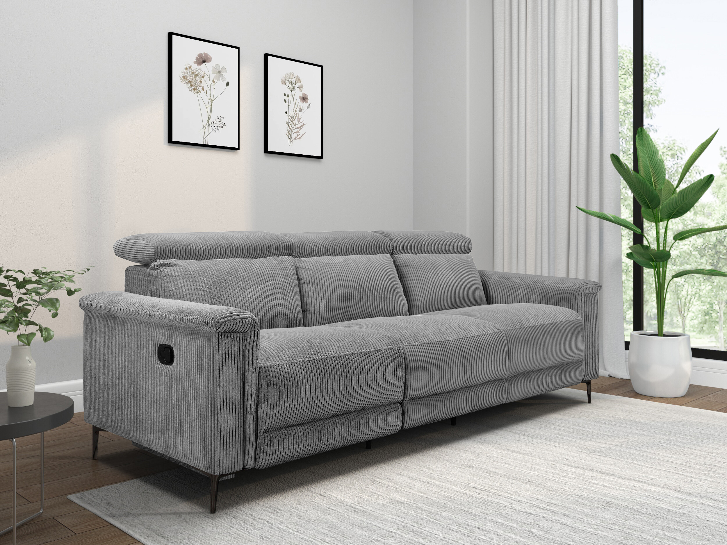 Sofa mit Liegefunktion Evamare 104 (Hellgrau)