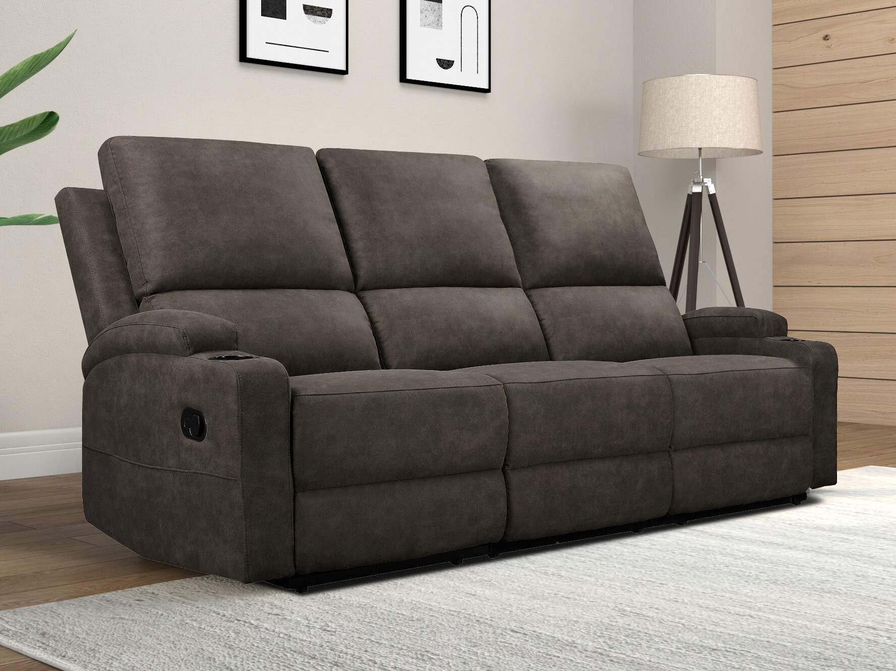 Sofa mit Liegefunktion Denton 1566 (Dunkelgrau)