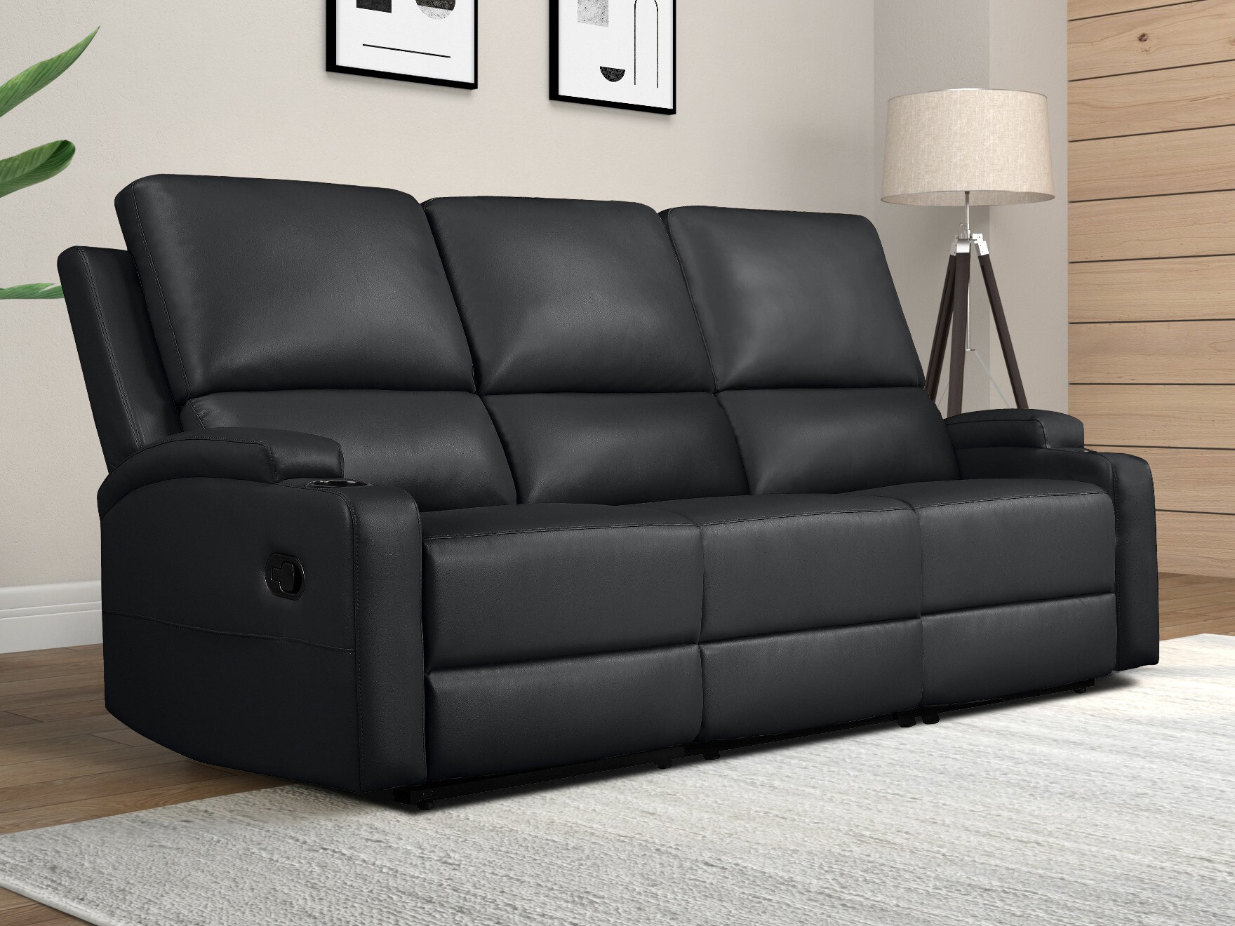 Sofa mit Liegefunktion Denton 1566 (Schwarz)