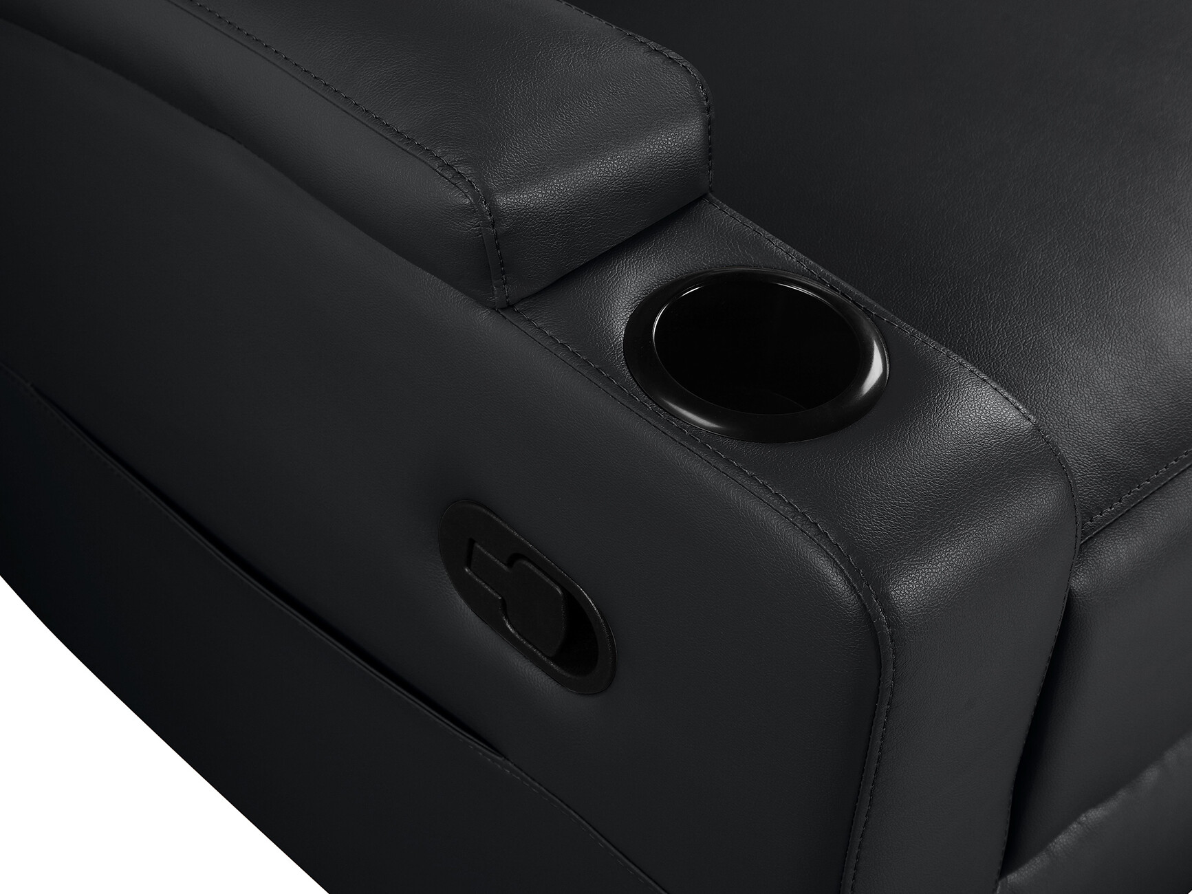 Sofa mit Liegefunktion Denton 1566 (Schwarz)