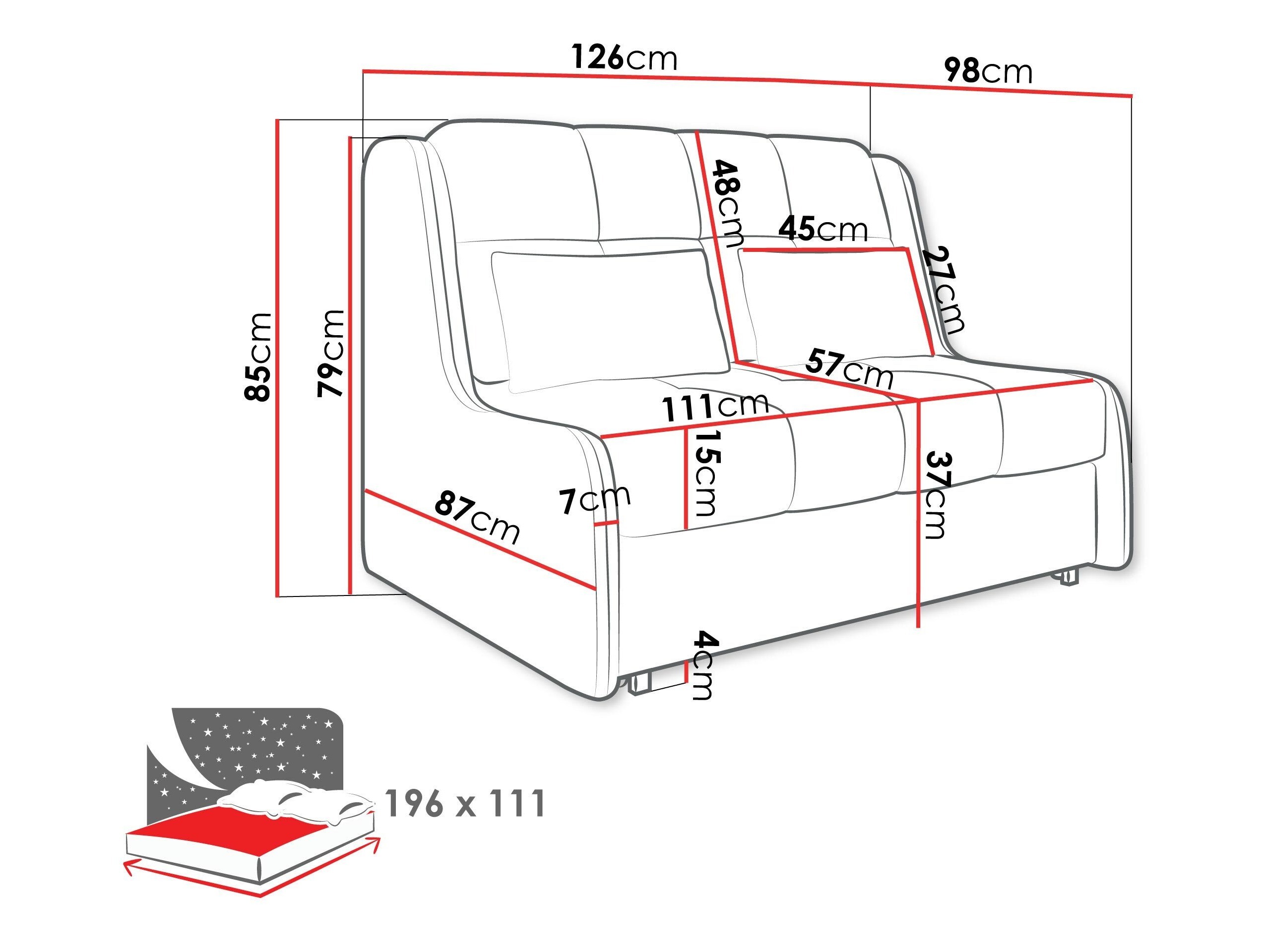 Schlafsofa Columbus 255 (Sereno 681)