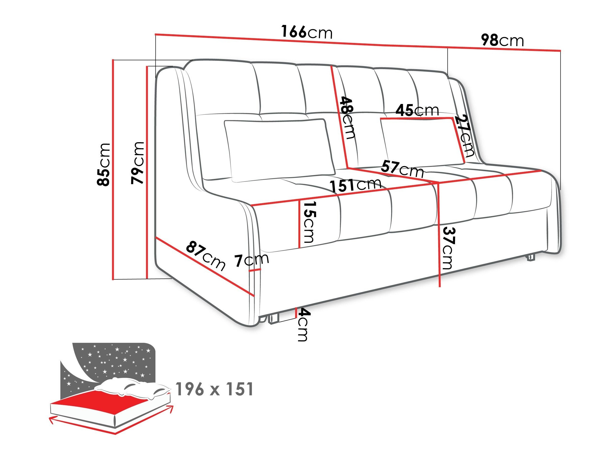 Schlafsofa Columbus 257 (Sereno 681)