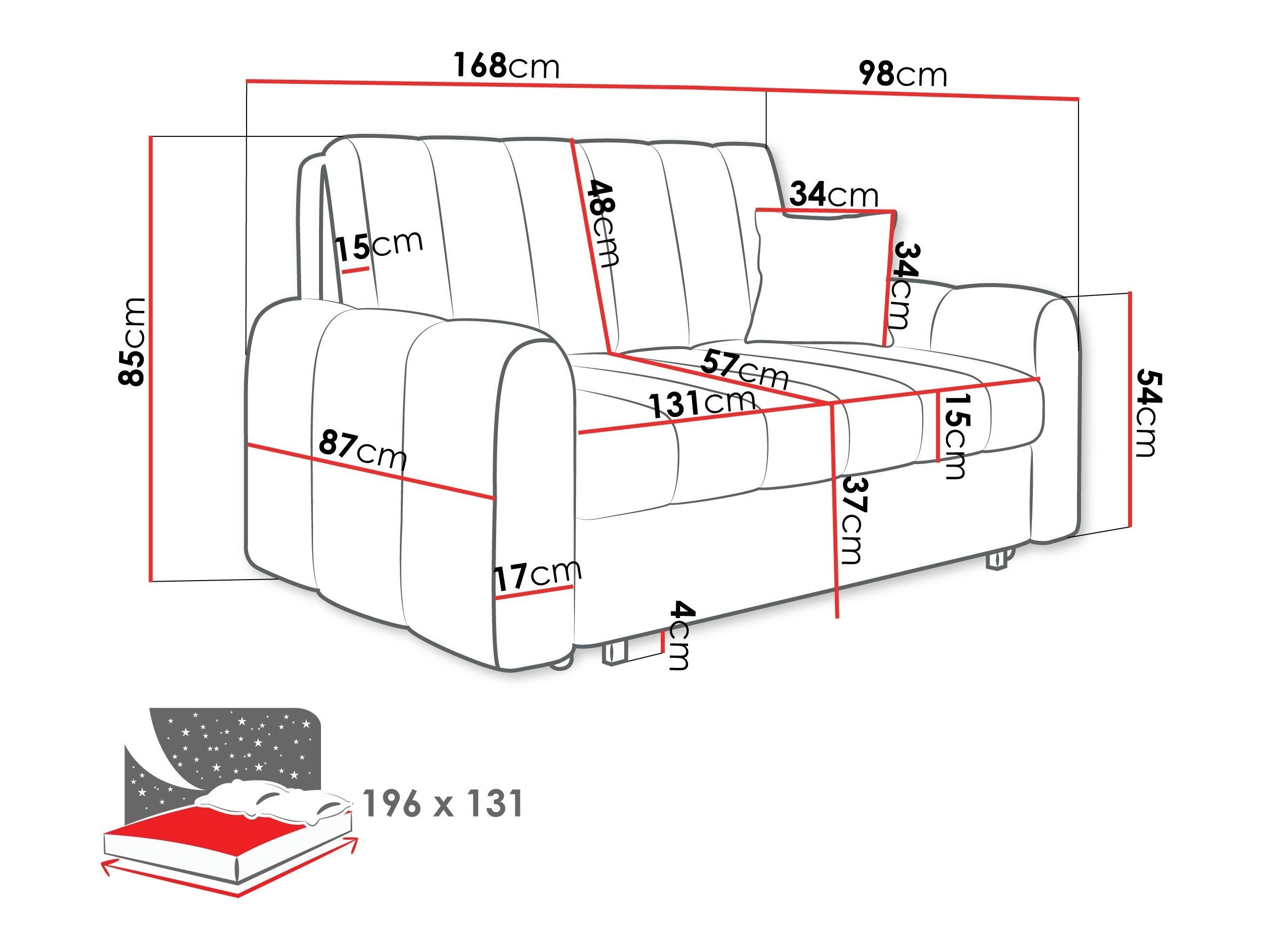 Schlafsofa Columbus 264 (Lumo 30)