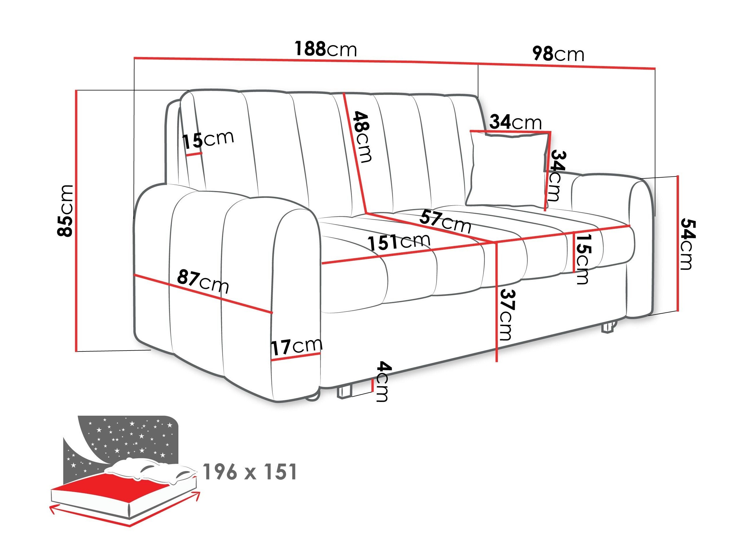 Schlafsofa Columbus 265 (Lumo 30)