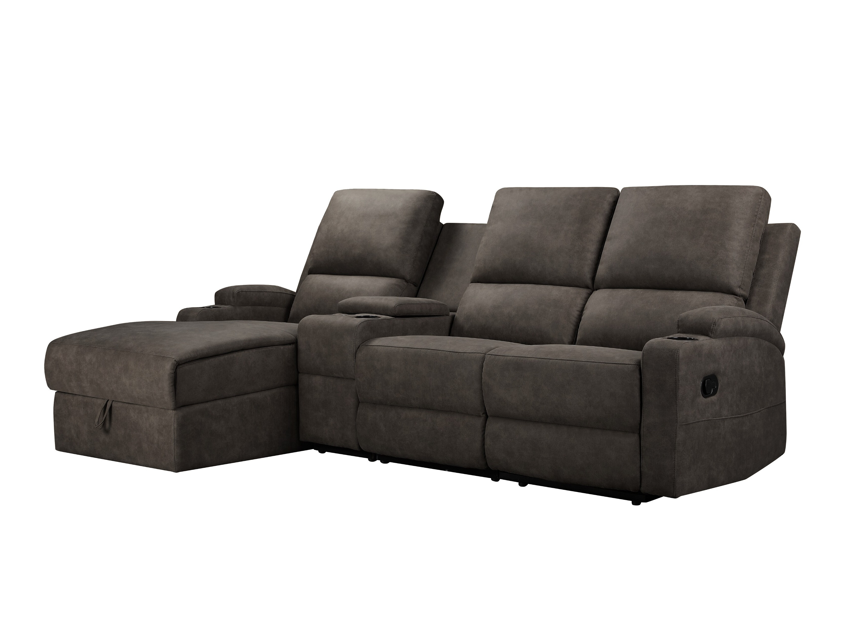 Ecksofa Liegesessel Denton 1368 (Dunkelbraun)