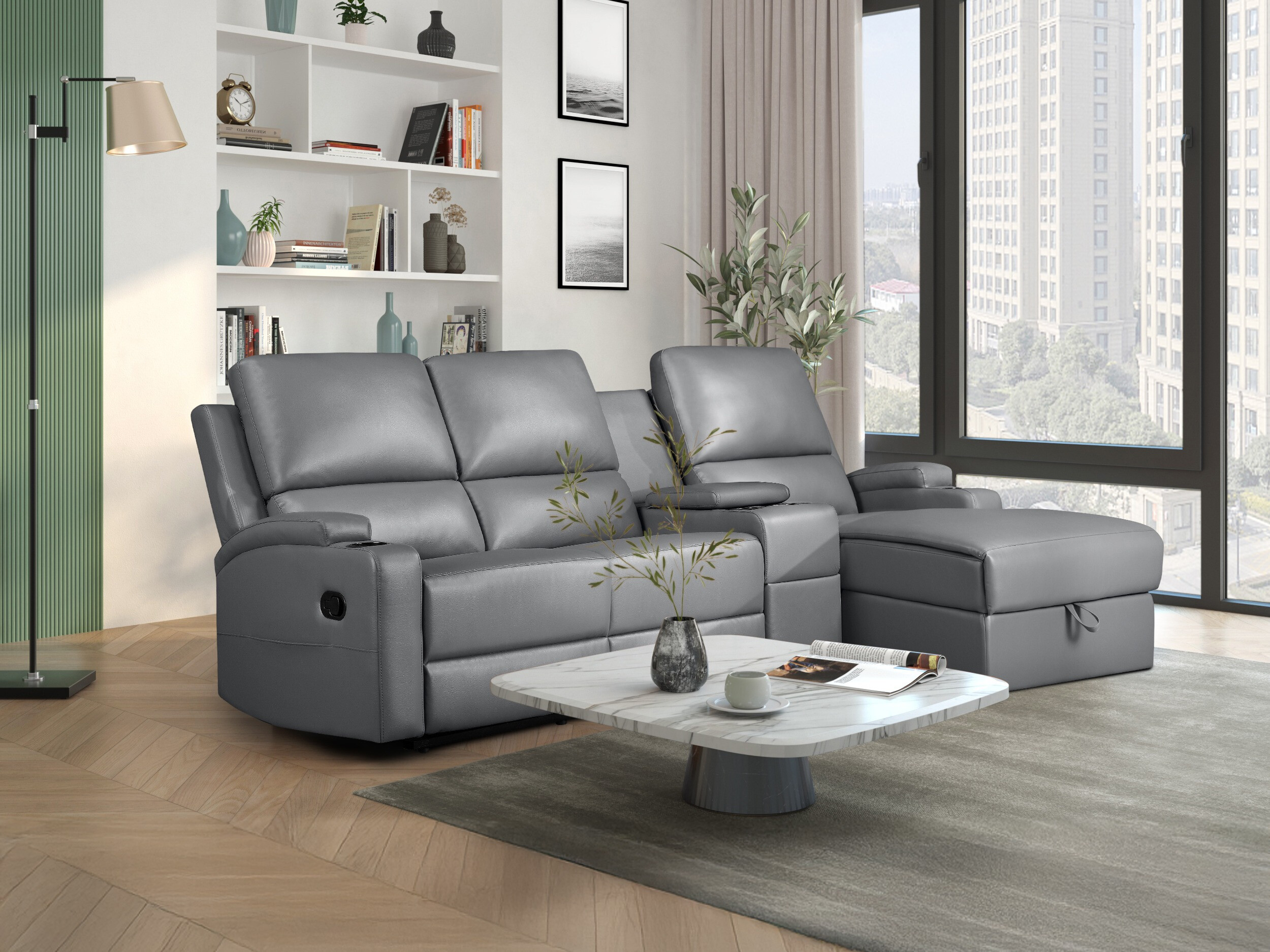 Ecksofa Liegesessel Denton 1368 (Grau)