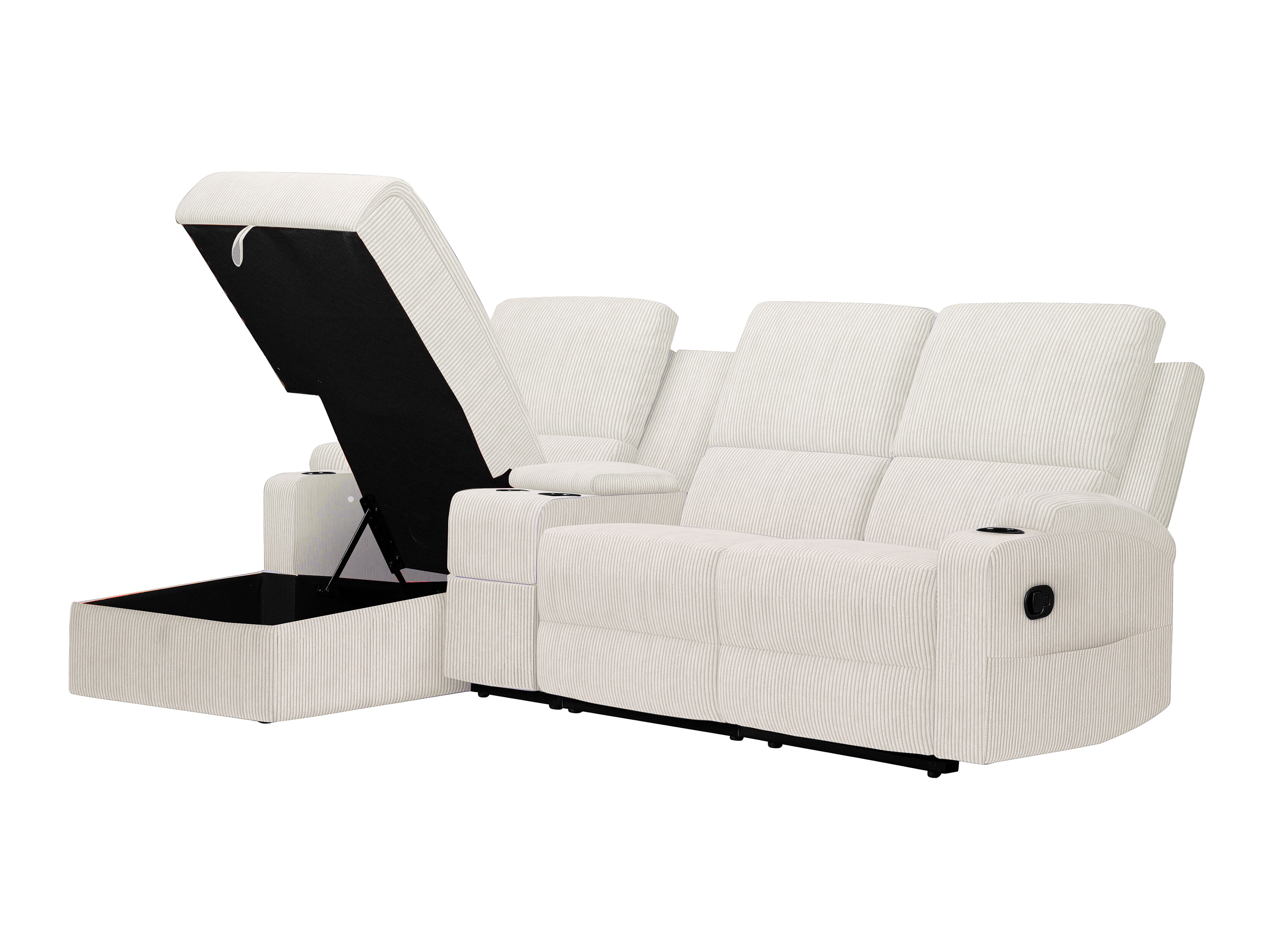 Ecksofa Liegesessel Denton 1568 (Cremefarben)