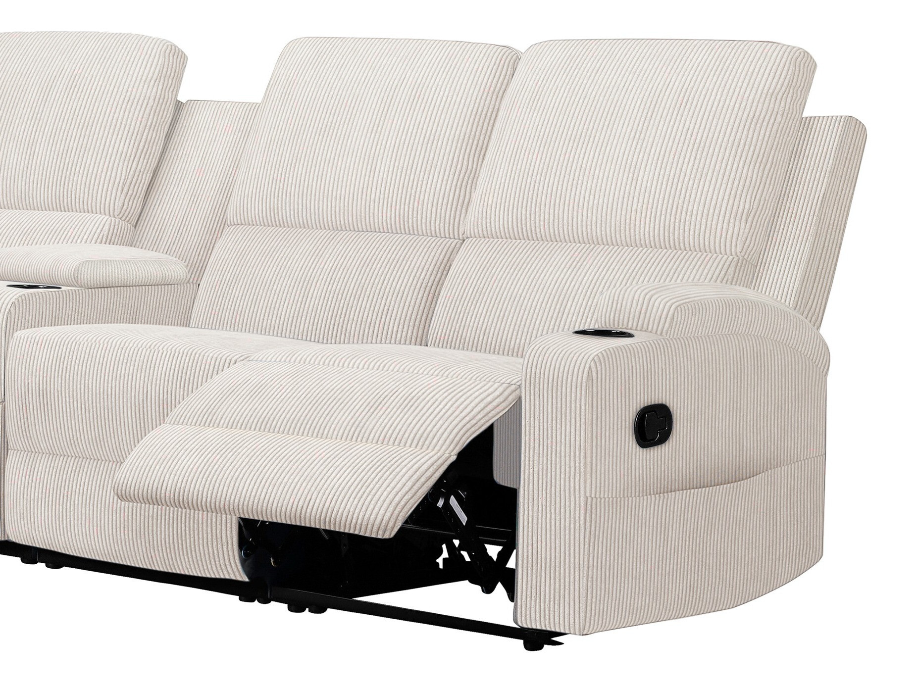 Ecksofa Liegesessel Denton 1568 (Cremefarben)