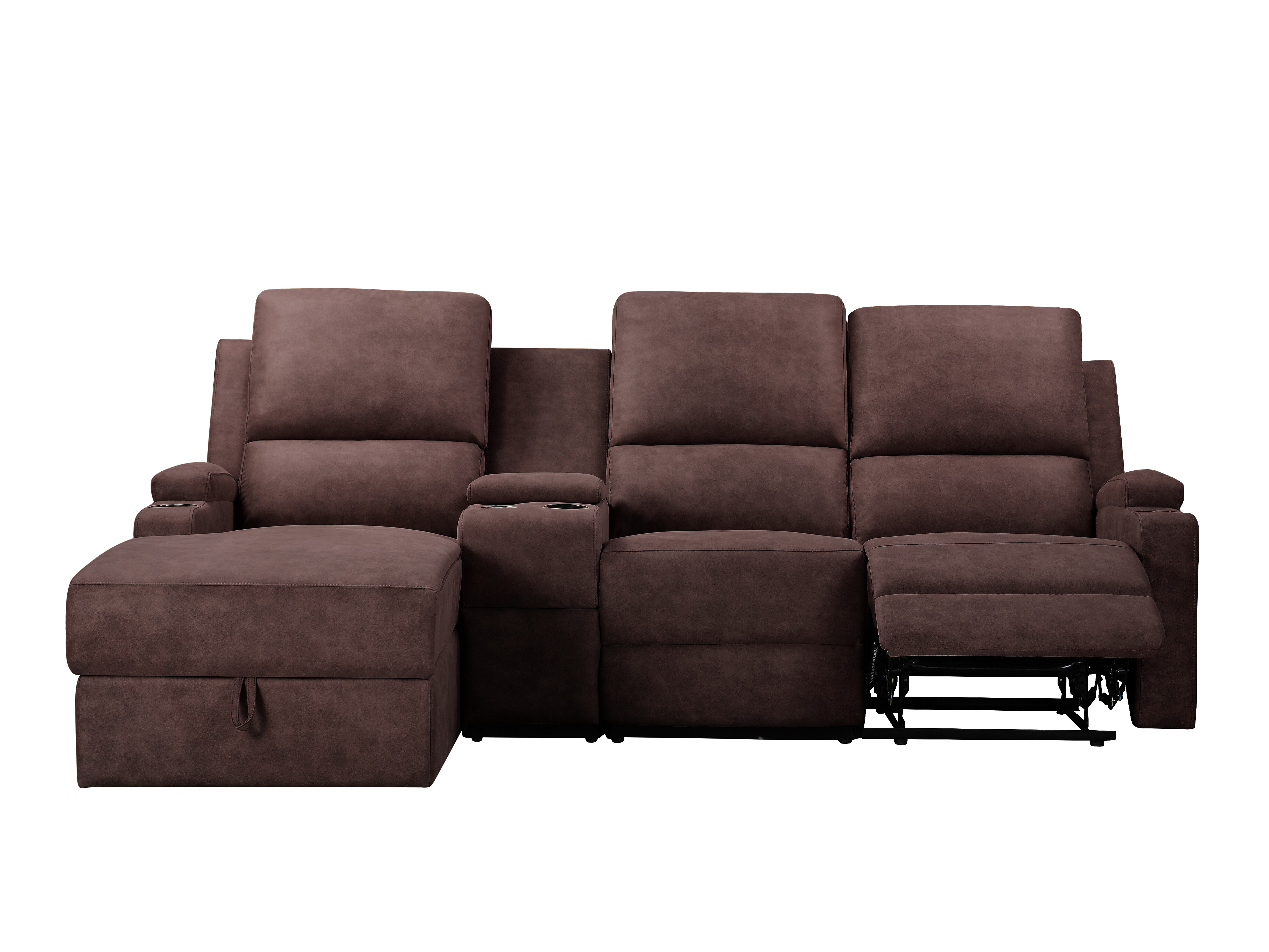 Ecksofa Liegesessel Denton 1568 (Dunkelbraun)