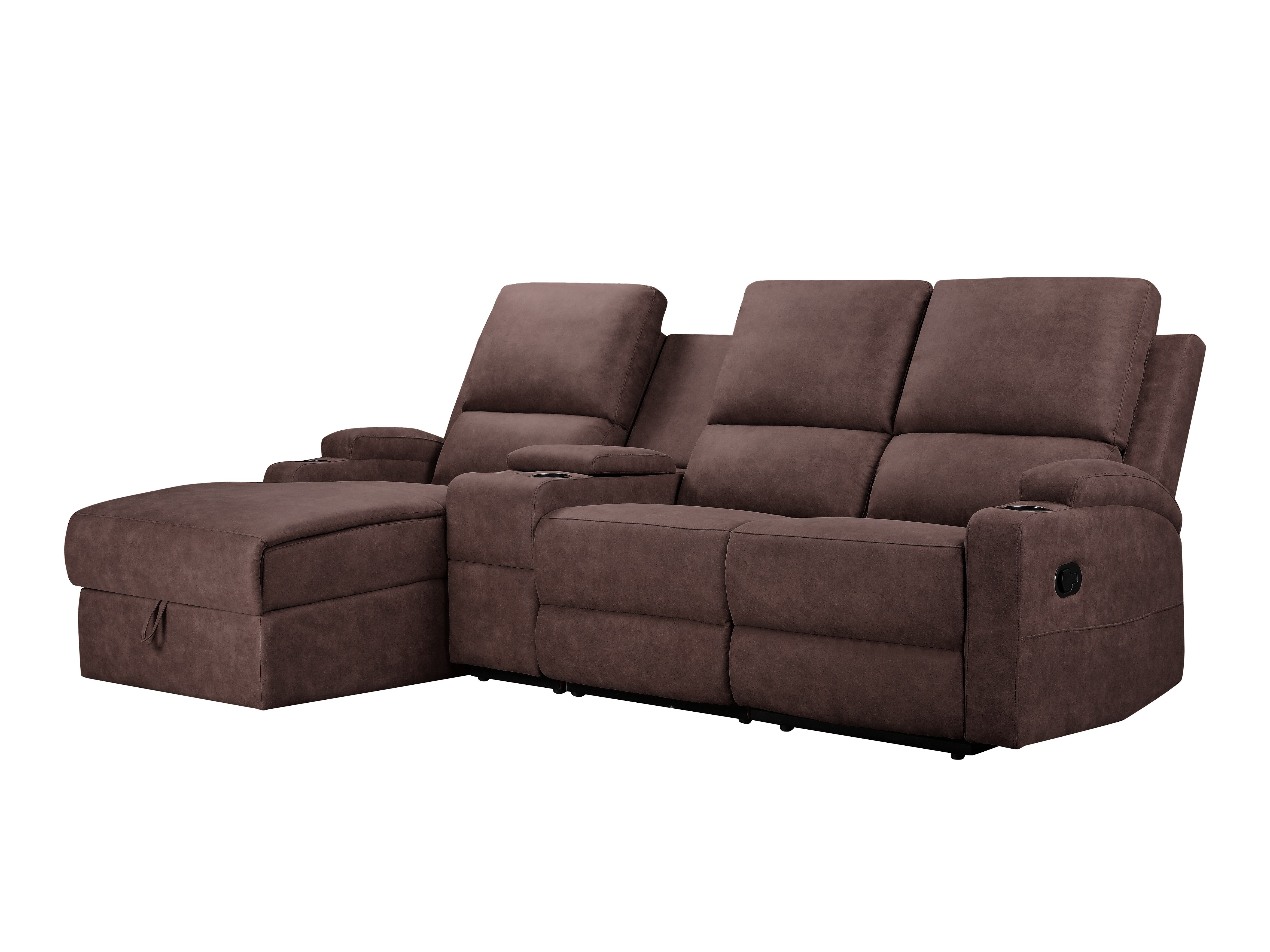 Ecksofa Liegesessel Denton 1568 (Dunkelbraun)