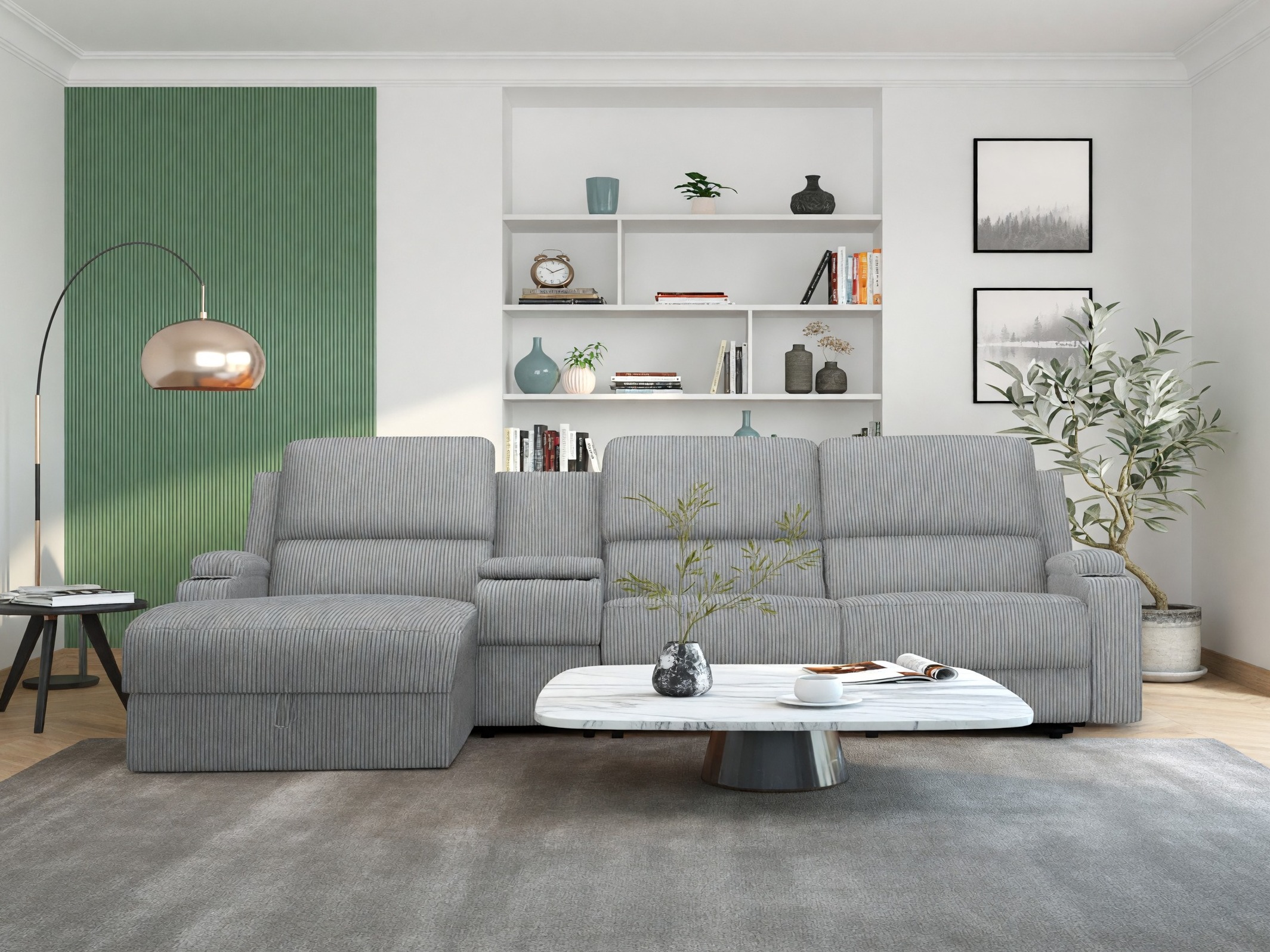 Ecksofa Liegesessel Denton 1568 (Grau)