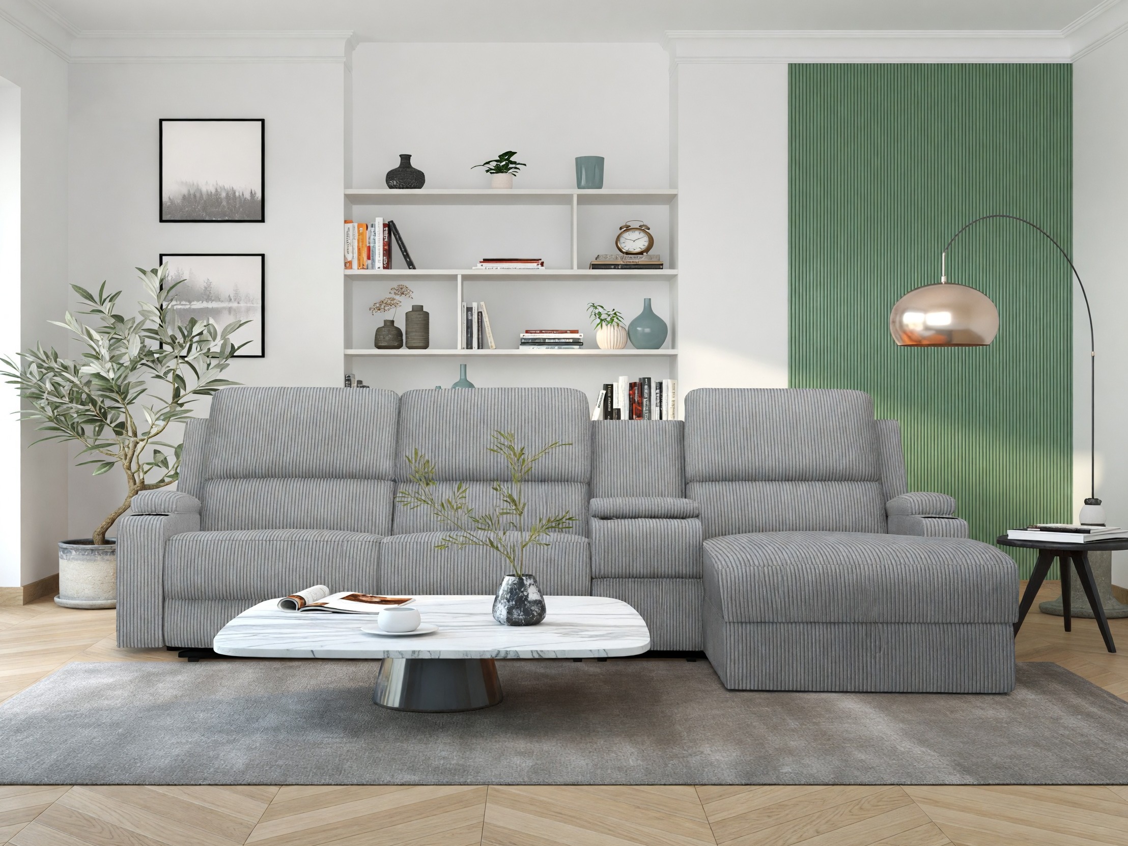 Ecksofa Liegesessel Denton 1568 (Grau)
