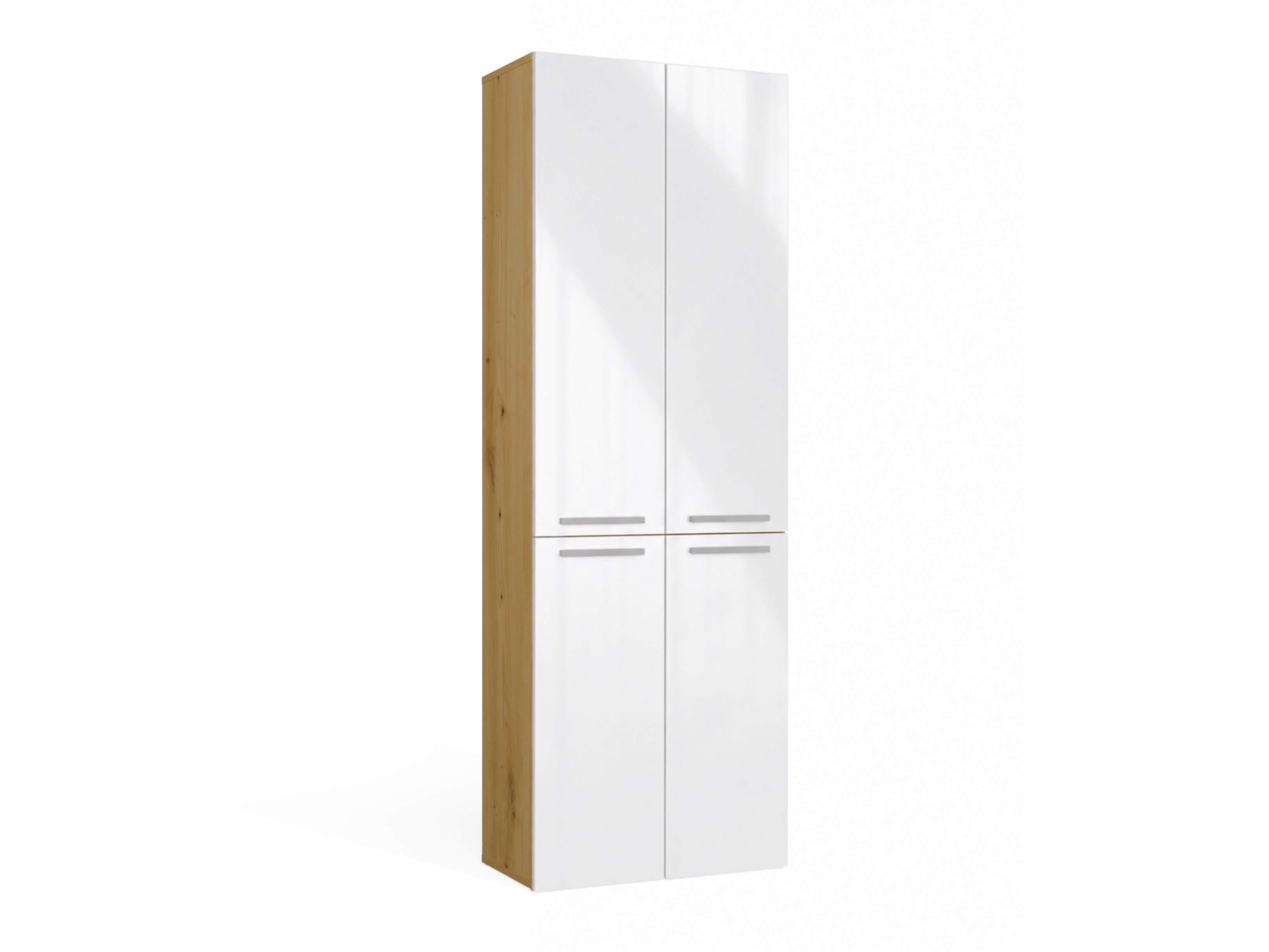 Stehender Badezimmerschrank Nolmaru 100 (Artisan Eichenholzoptik + Weiss glänzend)