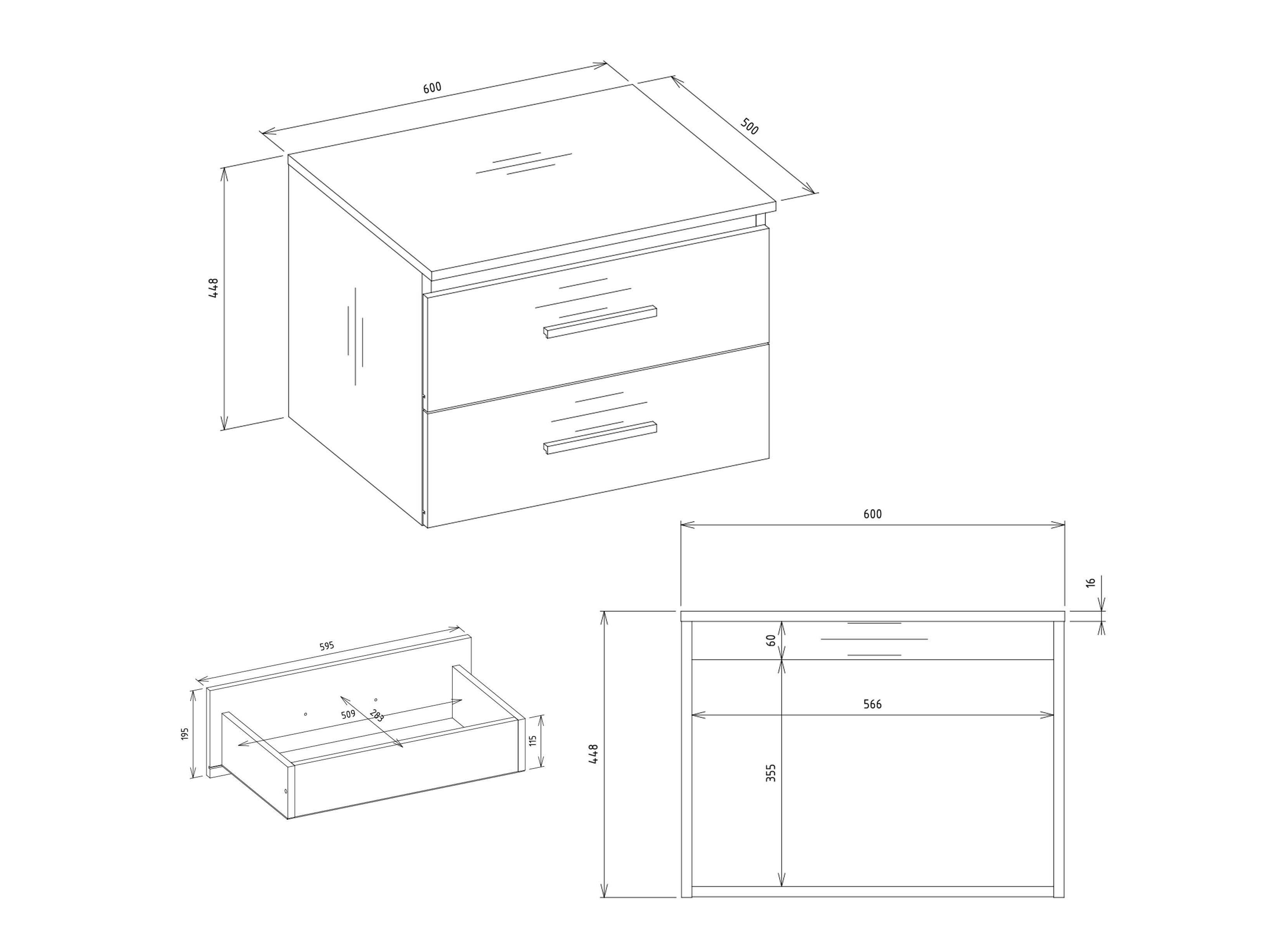 Wandhängender Waschtischunterschrank Nolmaru 112 (Artisan-Eiche)