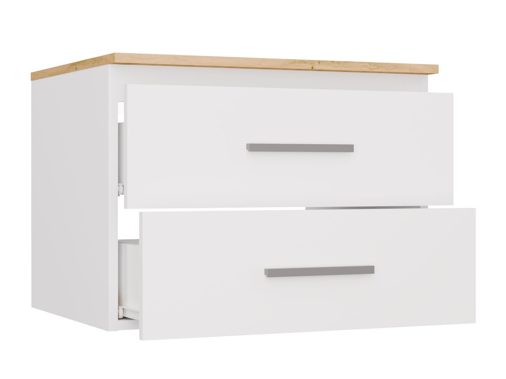 Wandhängender Waschtischunterschrank Nolmaru 112 (Weiss + Artisan-Eiche)