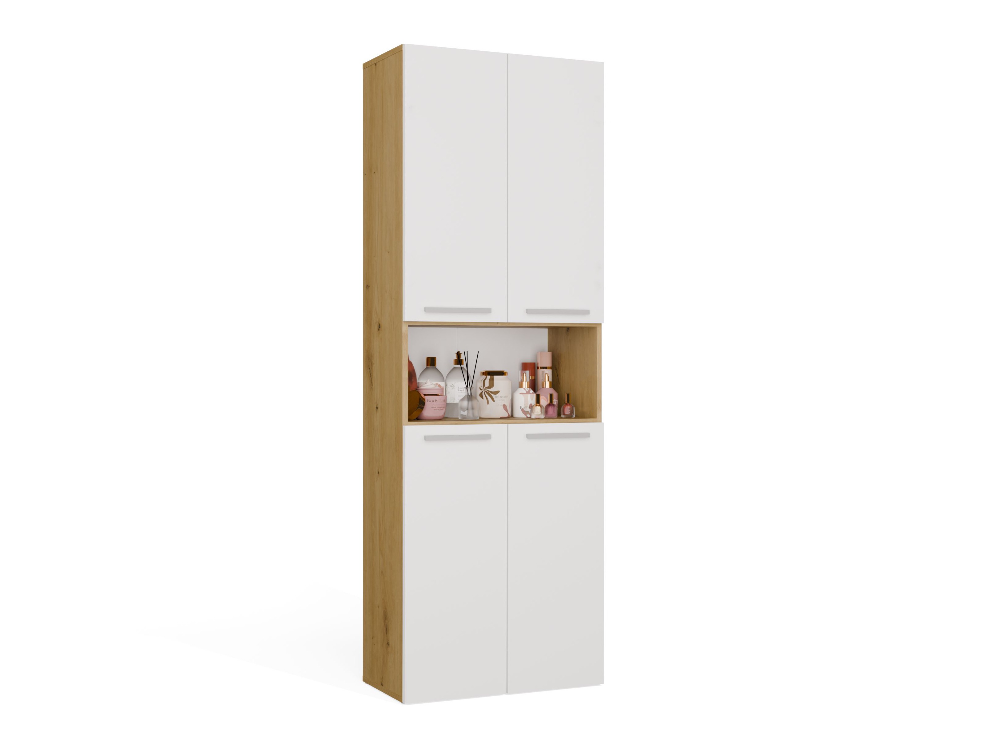 Stehender Badezimmerschrank Nolmaru 101 (Artisan Eichenholzoptik + Weiss)